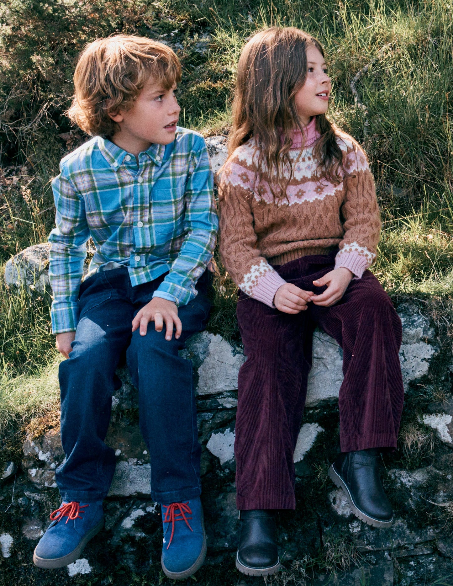 Fair Isle Cable Jumper-Camel Melange