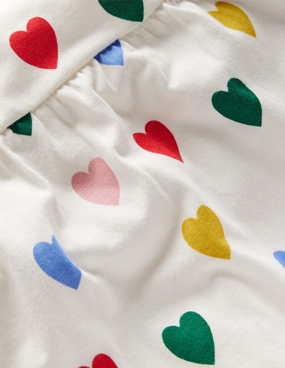 Printed Jersey Dress-Rainbow Hearts