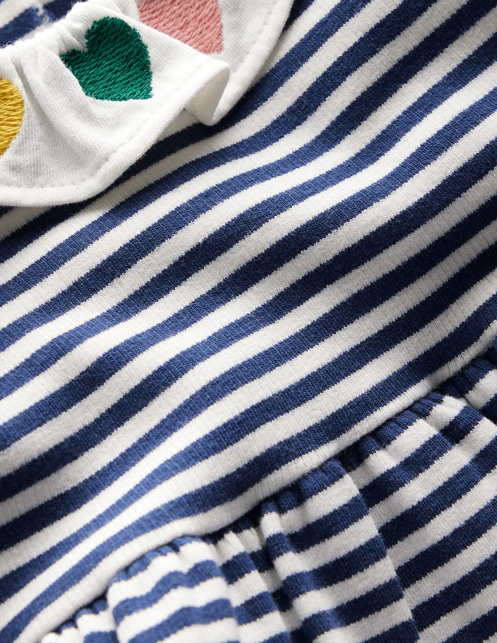 Embroidered Jersey Dress-Starboard Blue Ivory Stripe