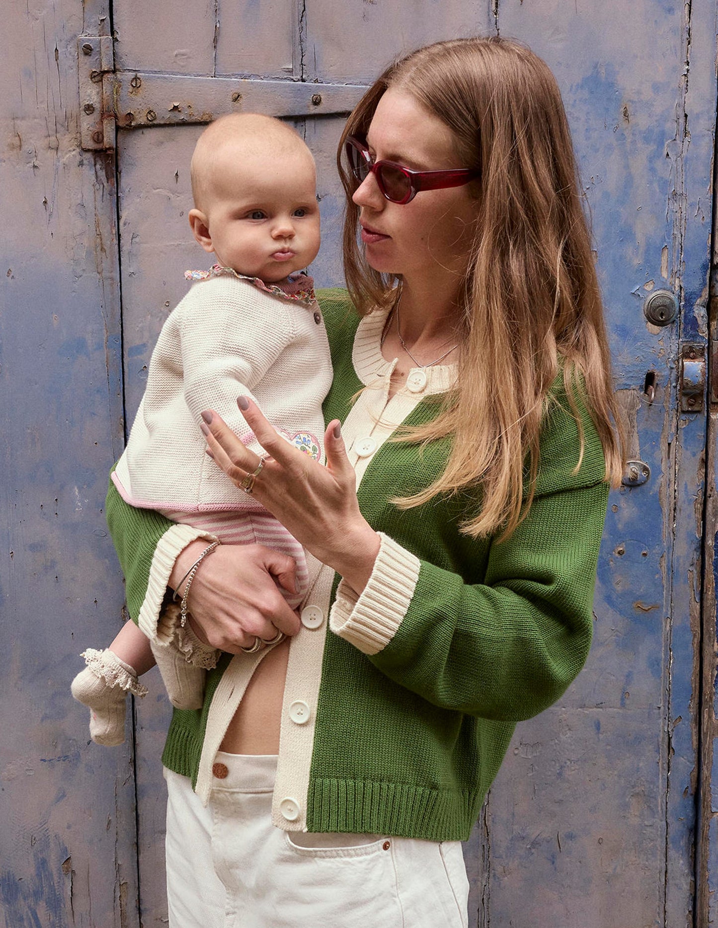 Pretty Knitted Play Set-Ecru Marl Hearts