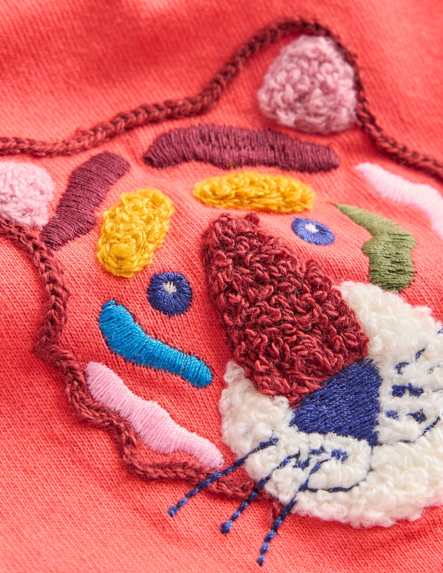 Logo Interest T-Shirt-Hot Coral Tiger