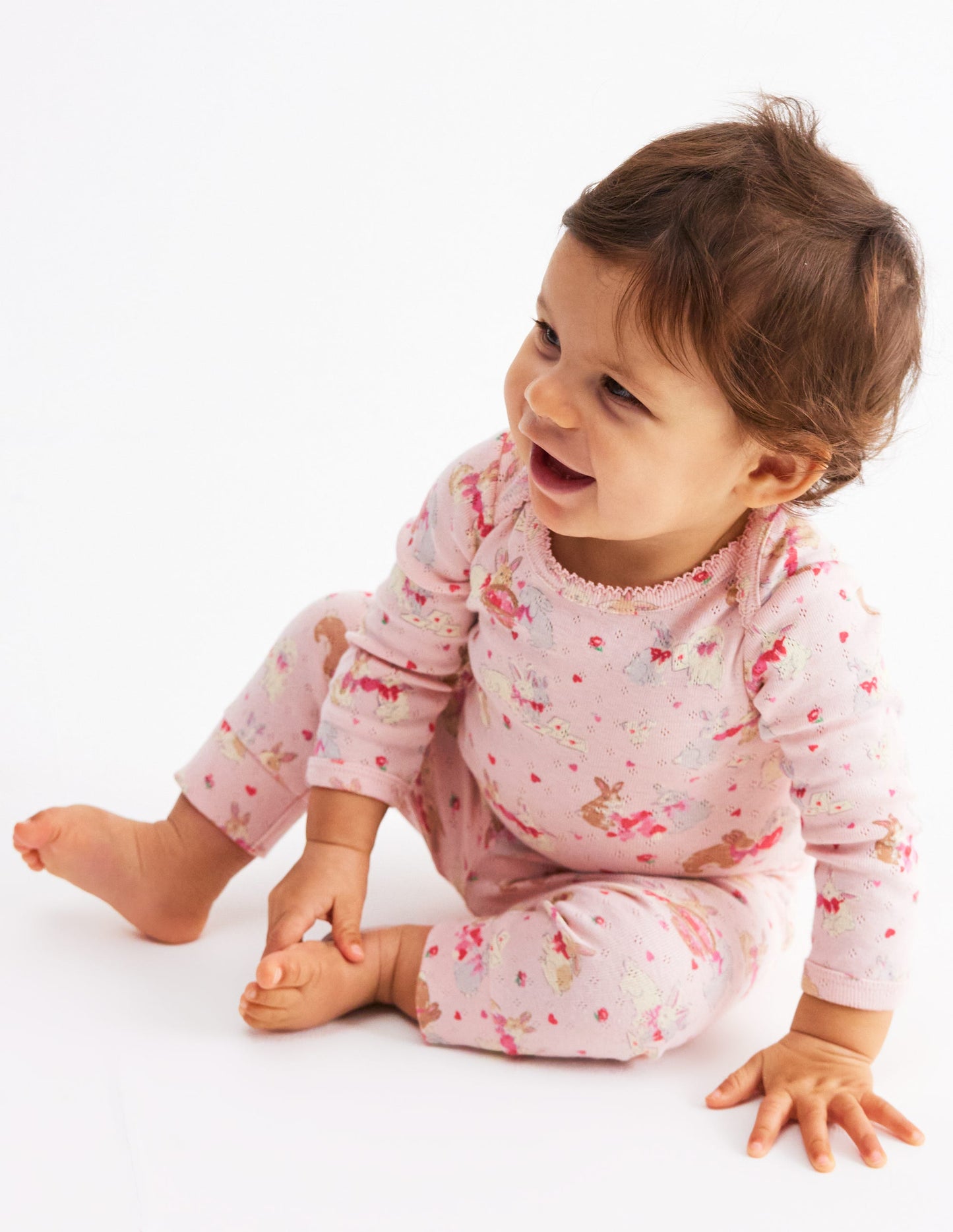 Pointelle 3-pack Leggings-Pink Love Bunnies