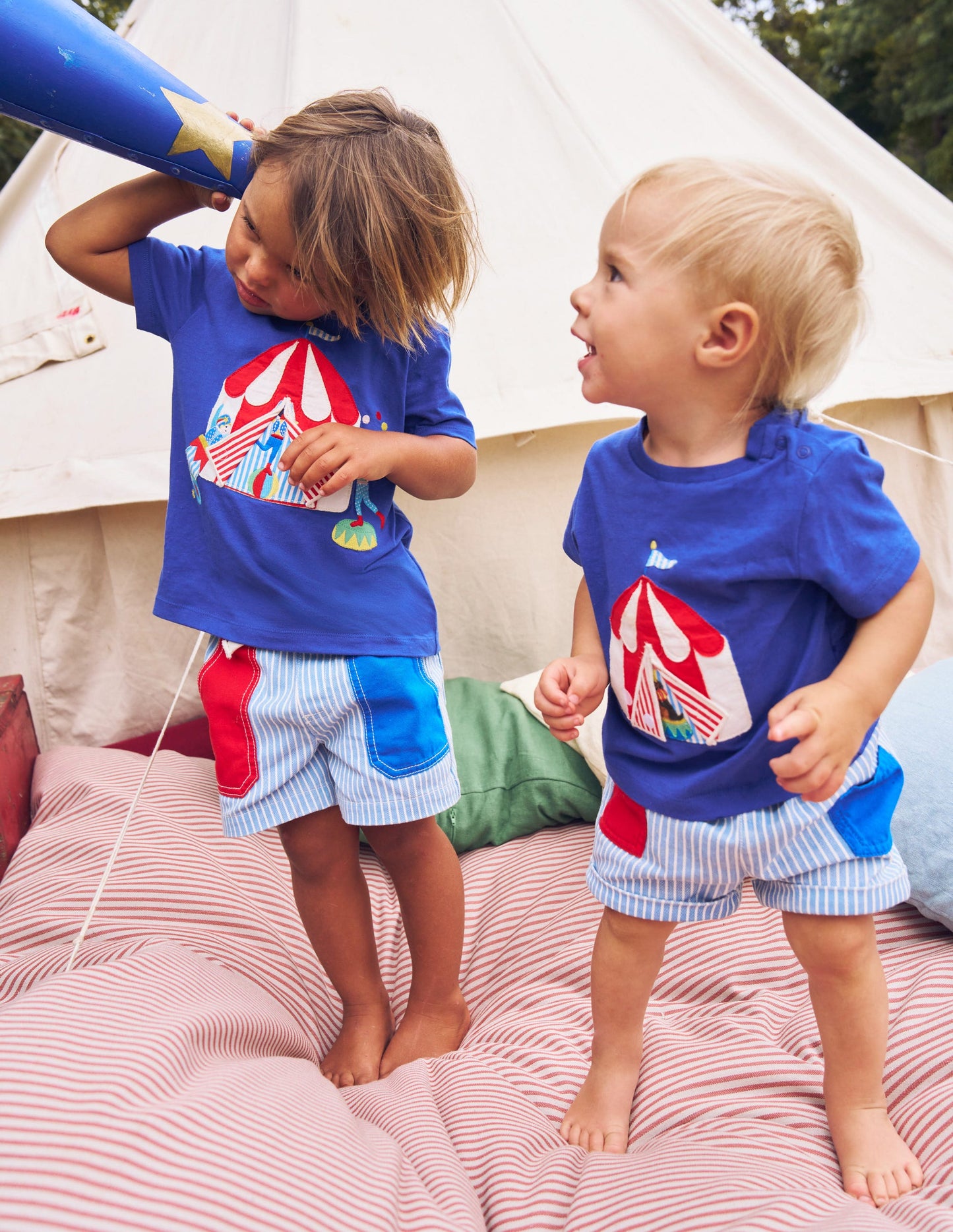 Boys Lift The Flap T-shirt-Bright Blue Circus