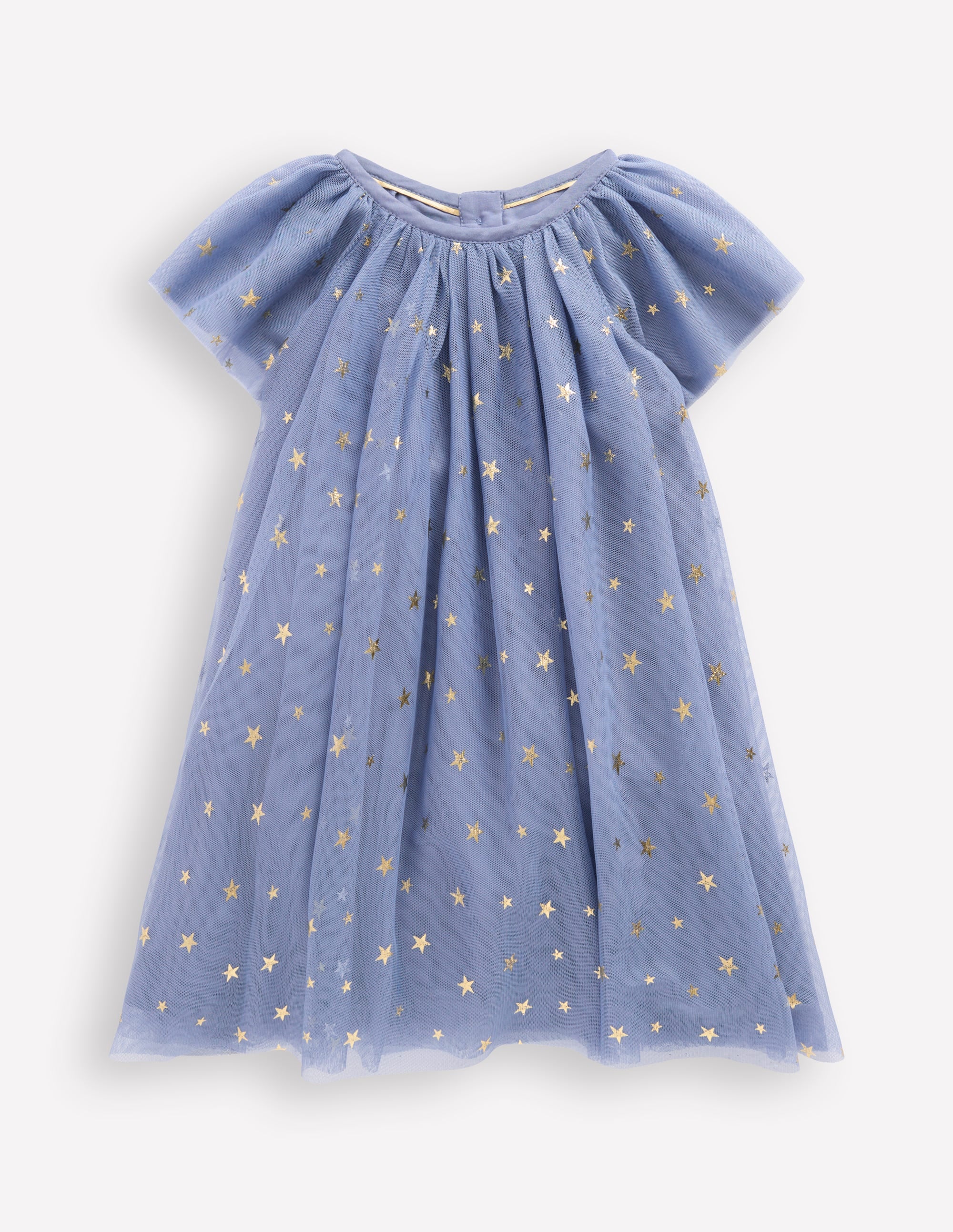 mini boden star dress Layered Tulle - Blue Gold Foil Backless Dress Summer Halter colour: burnt-orange-halter-neck-draped-waist-midi-dress in Little Star you Women's size:48
