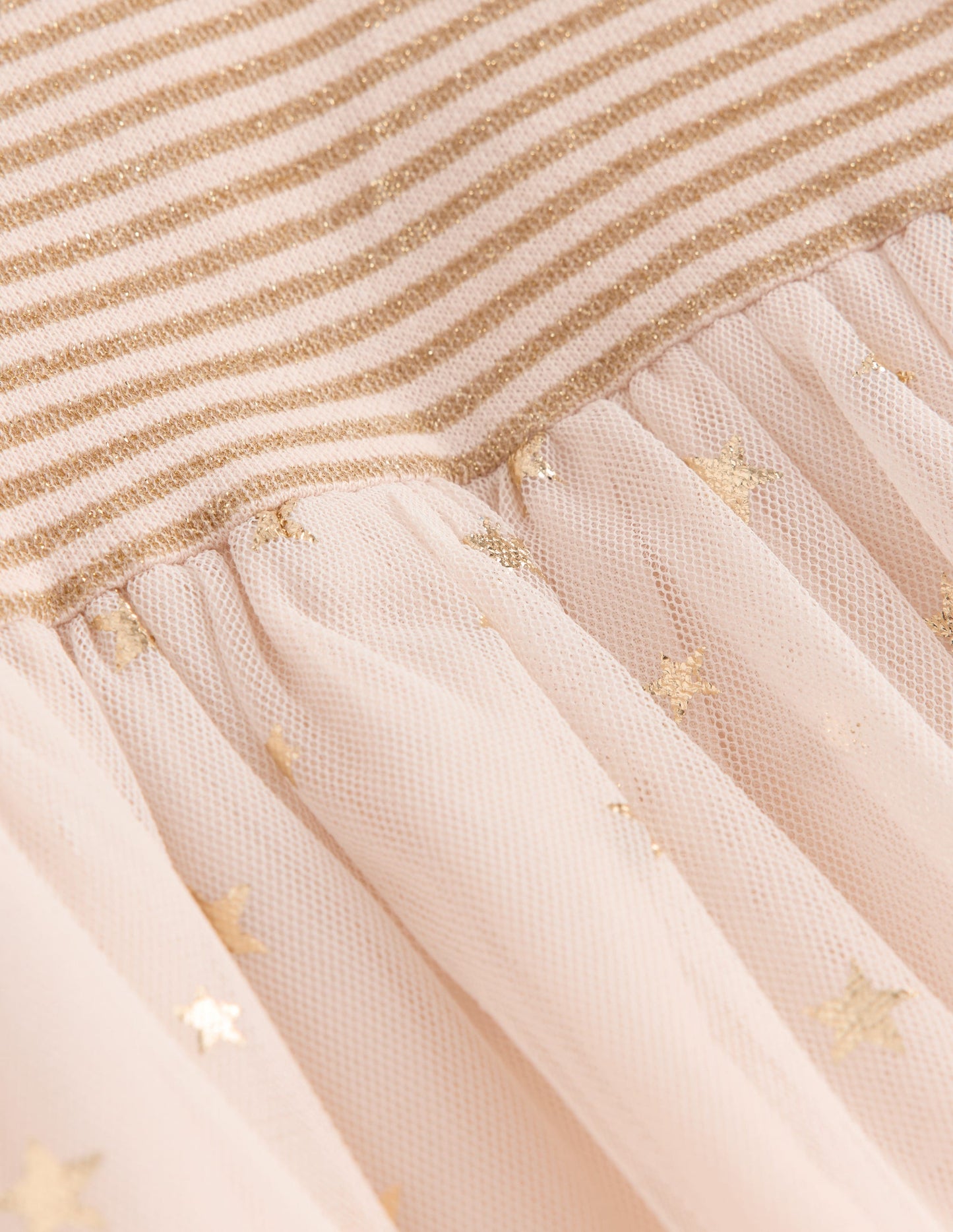 Jersey Tulle Dress-Soft Ivory/Gold Confetti
