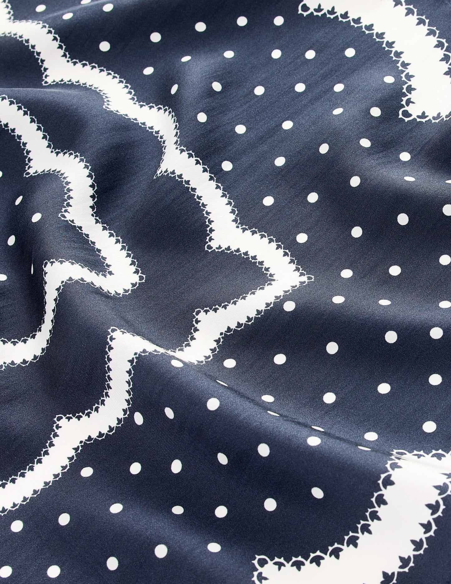 Silk Square Scarf-Navy