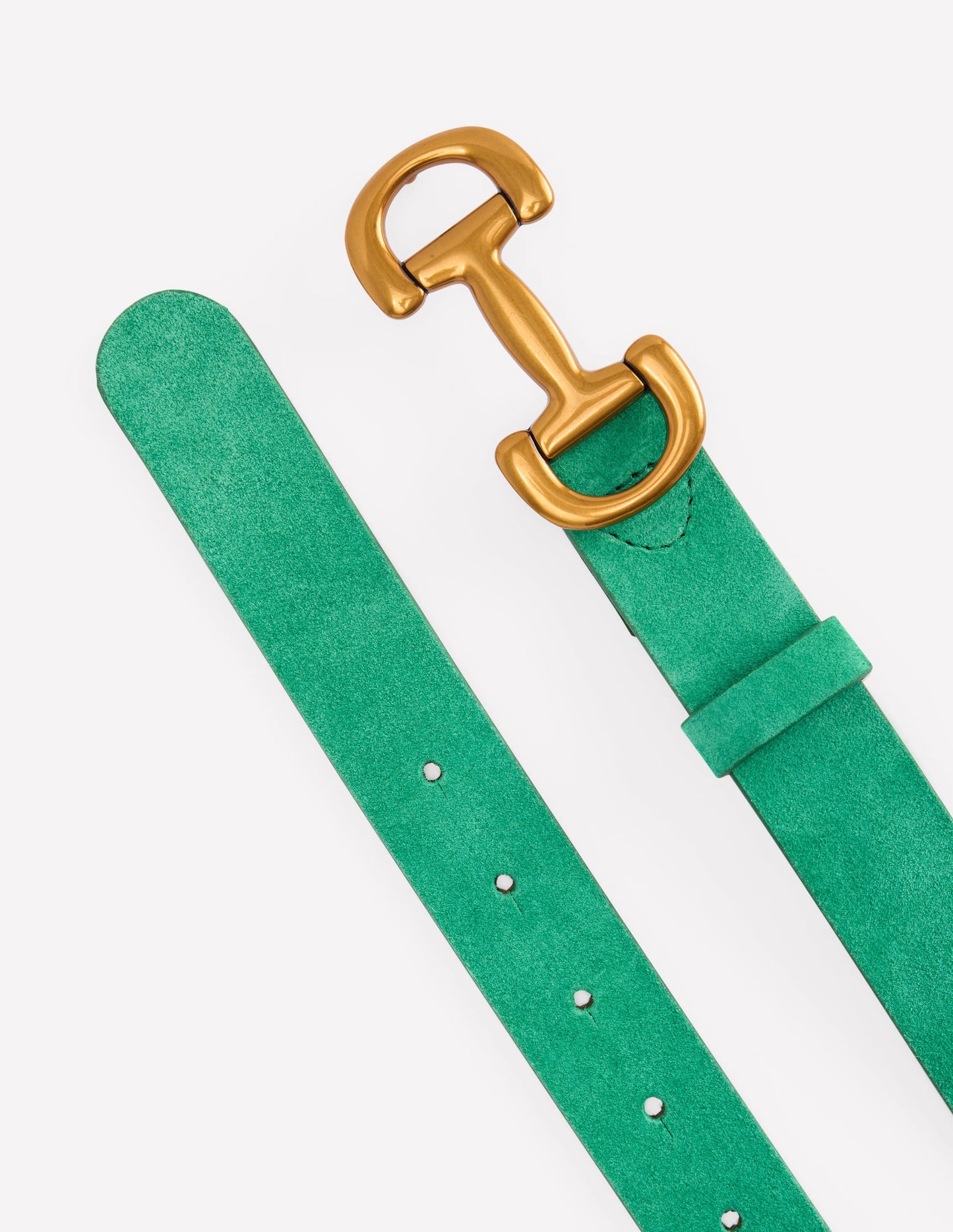 Iris Snaffle-Trim Leather Belt-Rich Emerald