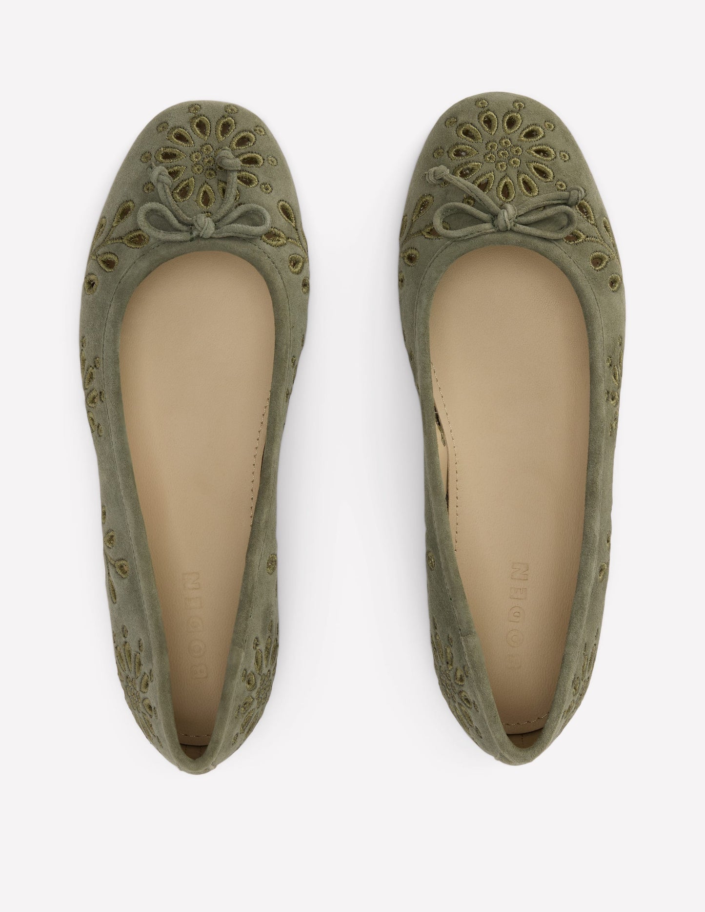 Cut Out Ballet Flats-Deep Olive
