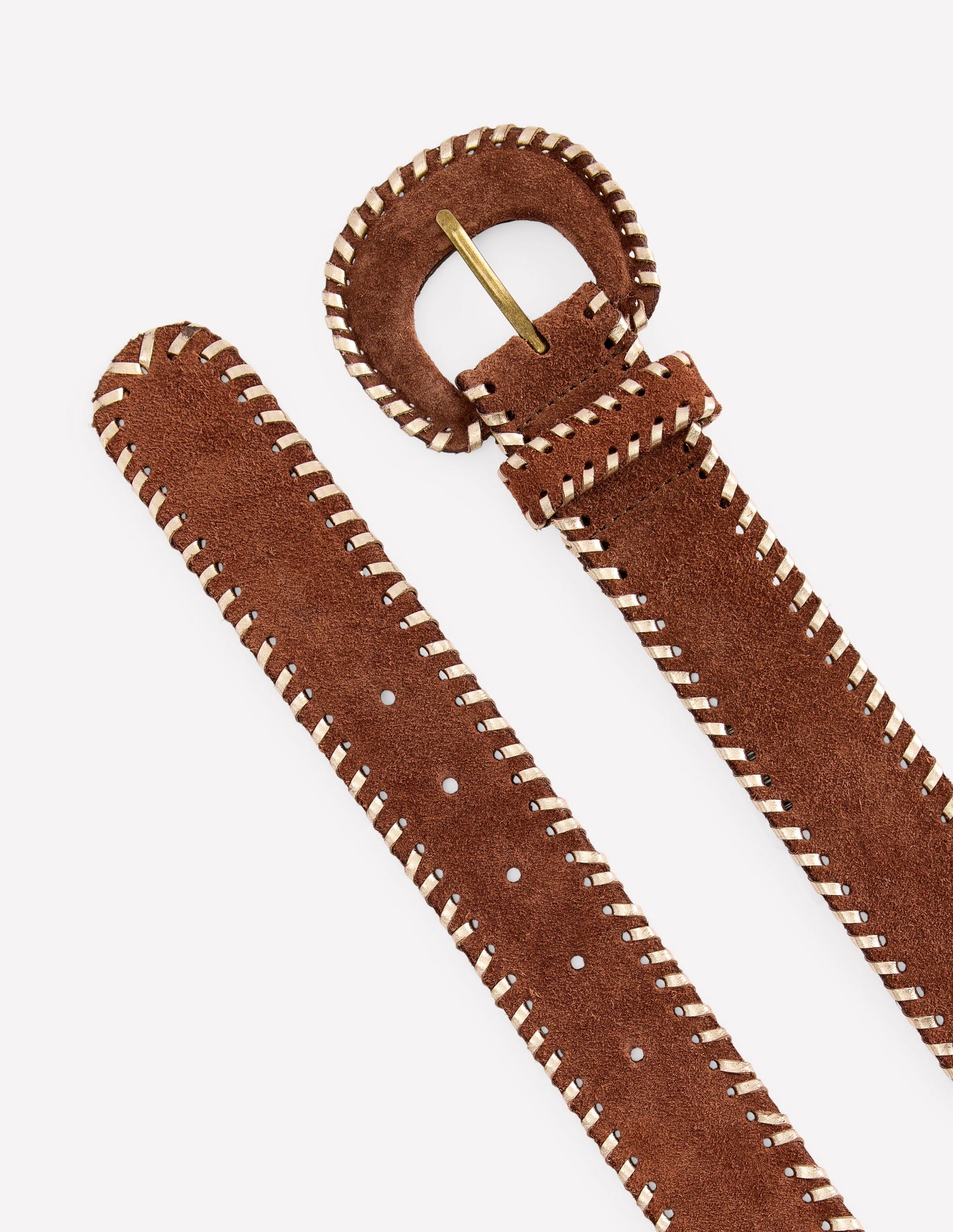Covered Whipstitch Belt-Tan