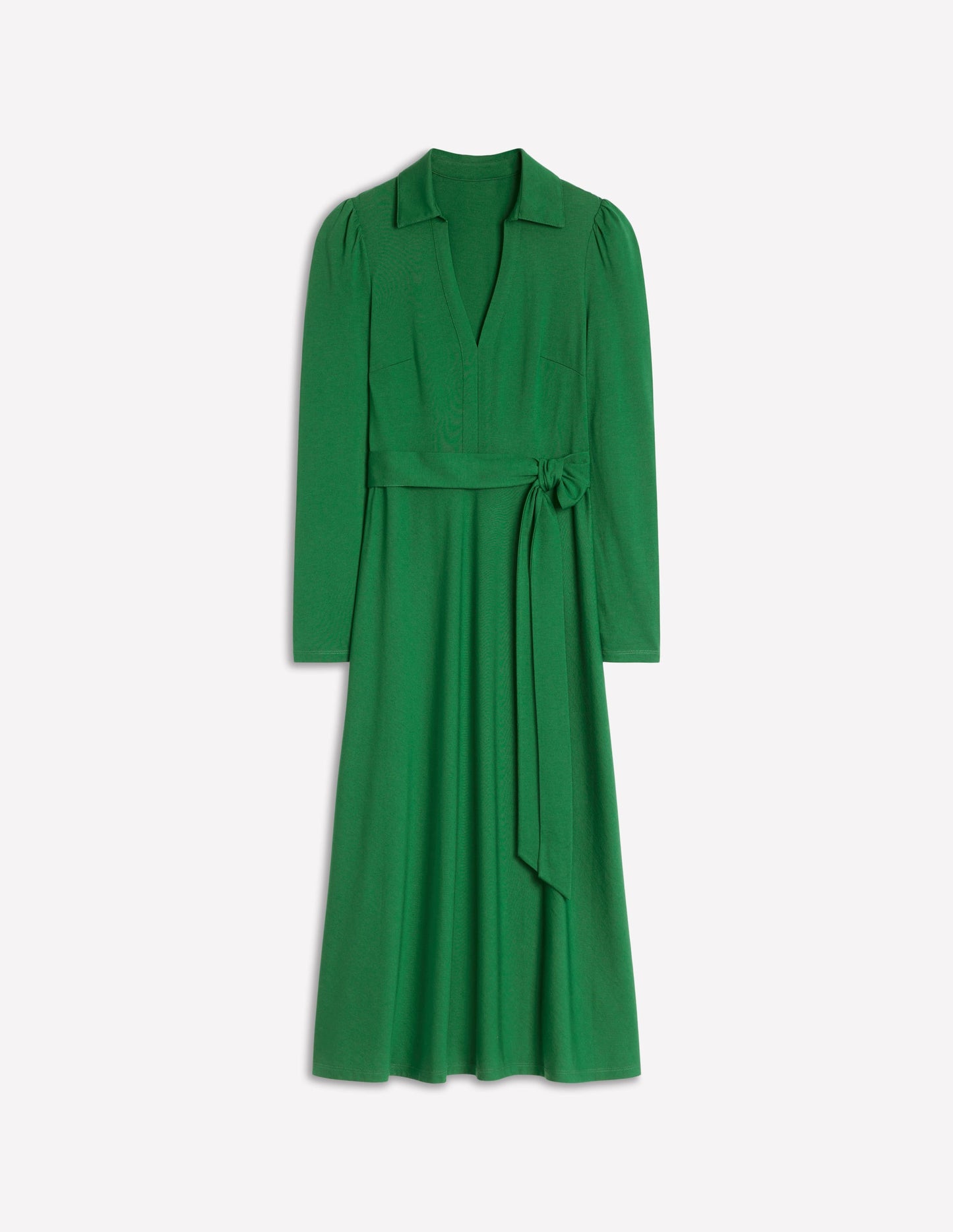 Imogen Collared Jersey Dress-Pine Green