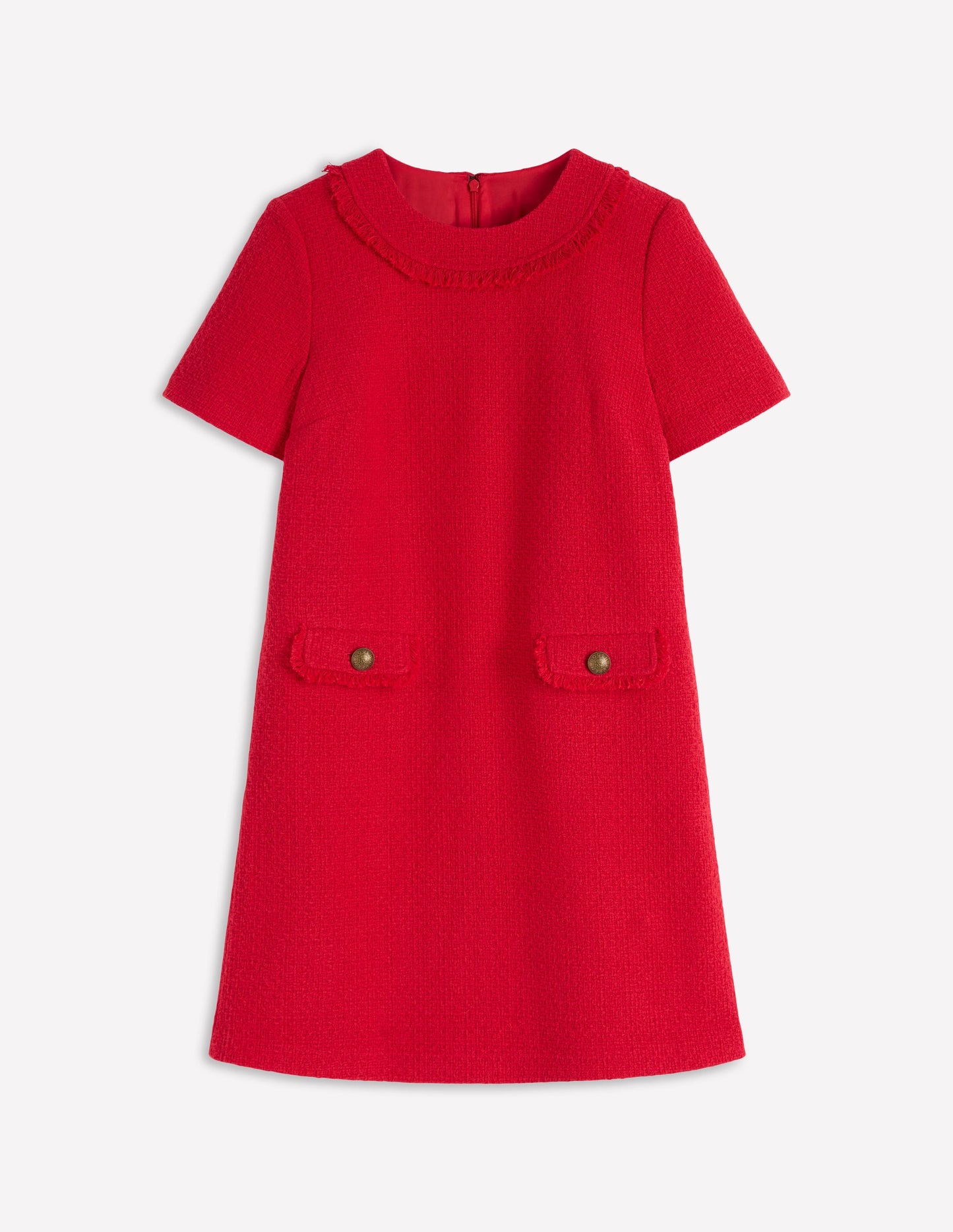 Evita Cotton Shift Dress-Poppy Red