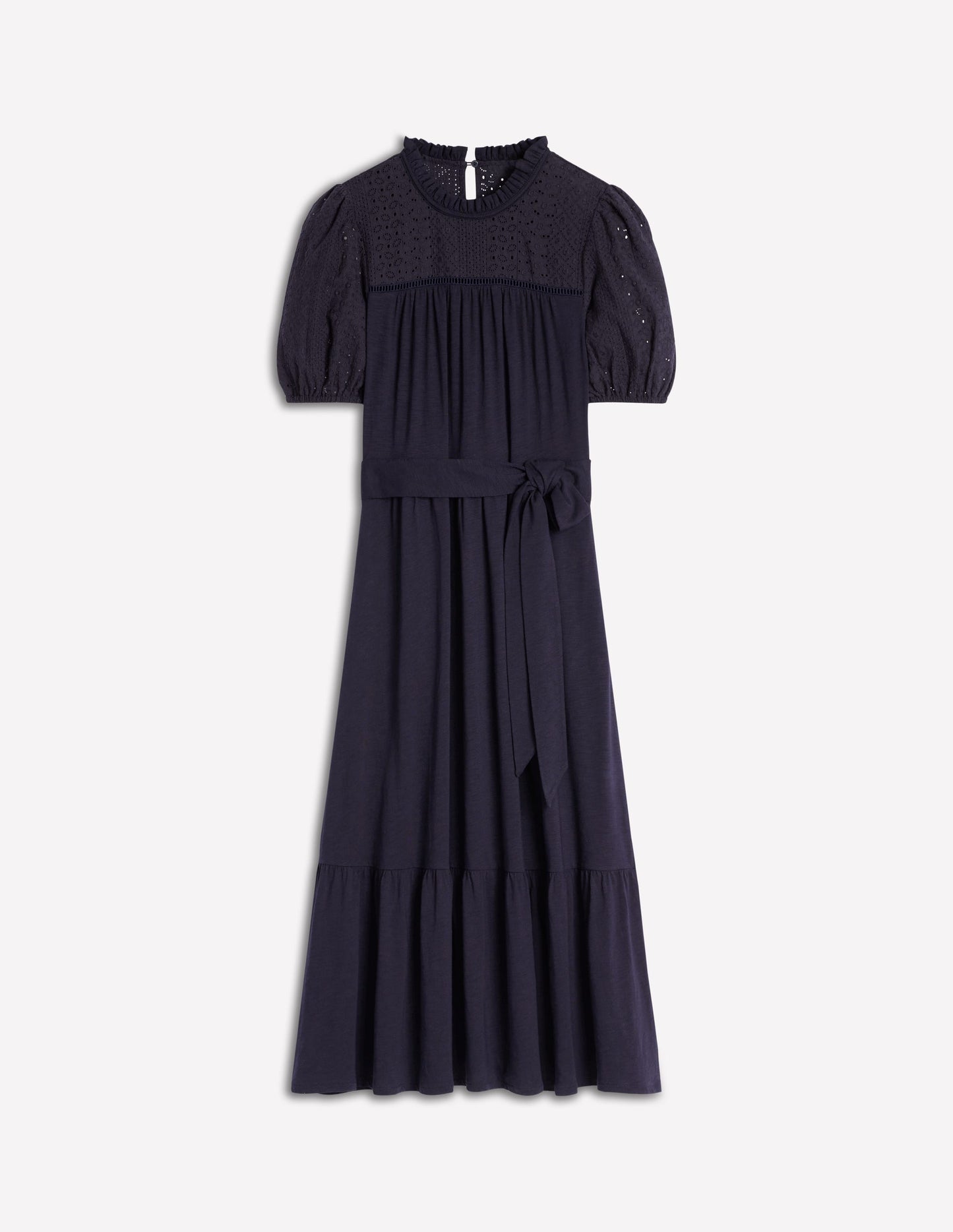Lorelei Broderie Jersey Dress-Navy