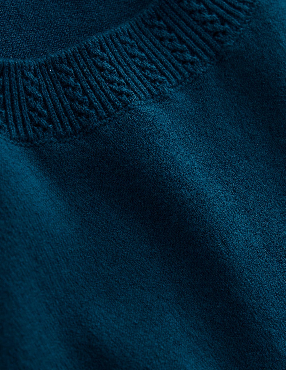 Emilia Cotton Crew Jumper-Harbour Blue