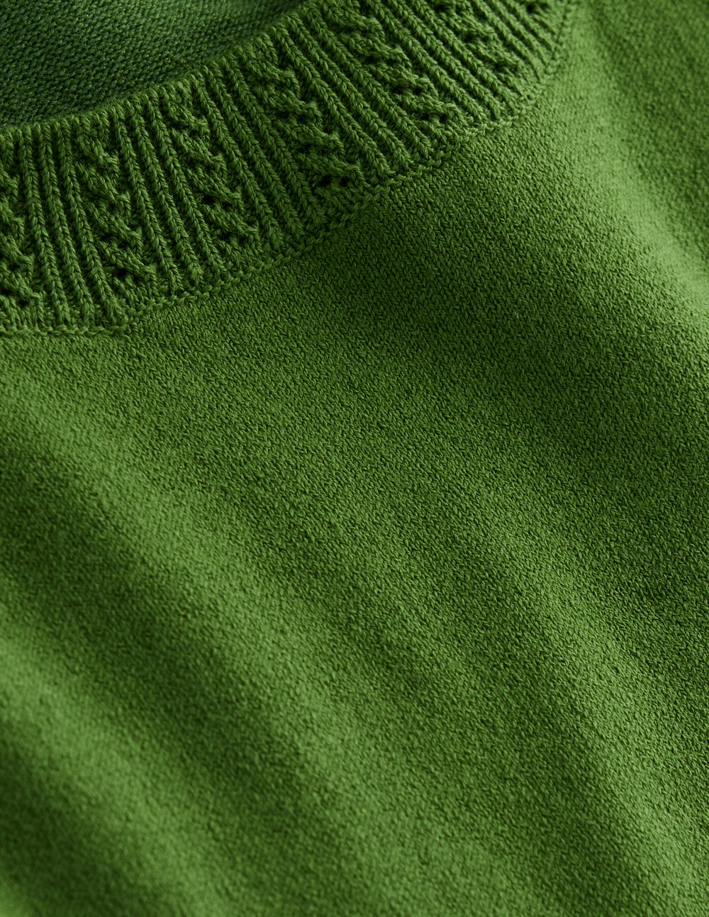 Emilia Cotton Crew Jumper-Promenade Green