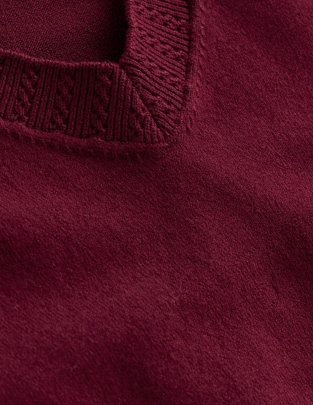 Emilia Cotton V-Neck Jumper-Deep Wisteria