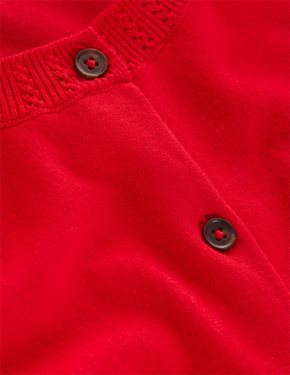 Emilia Cotton Crew Cardigan-Poppy Red