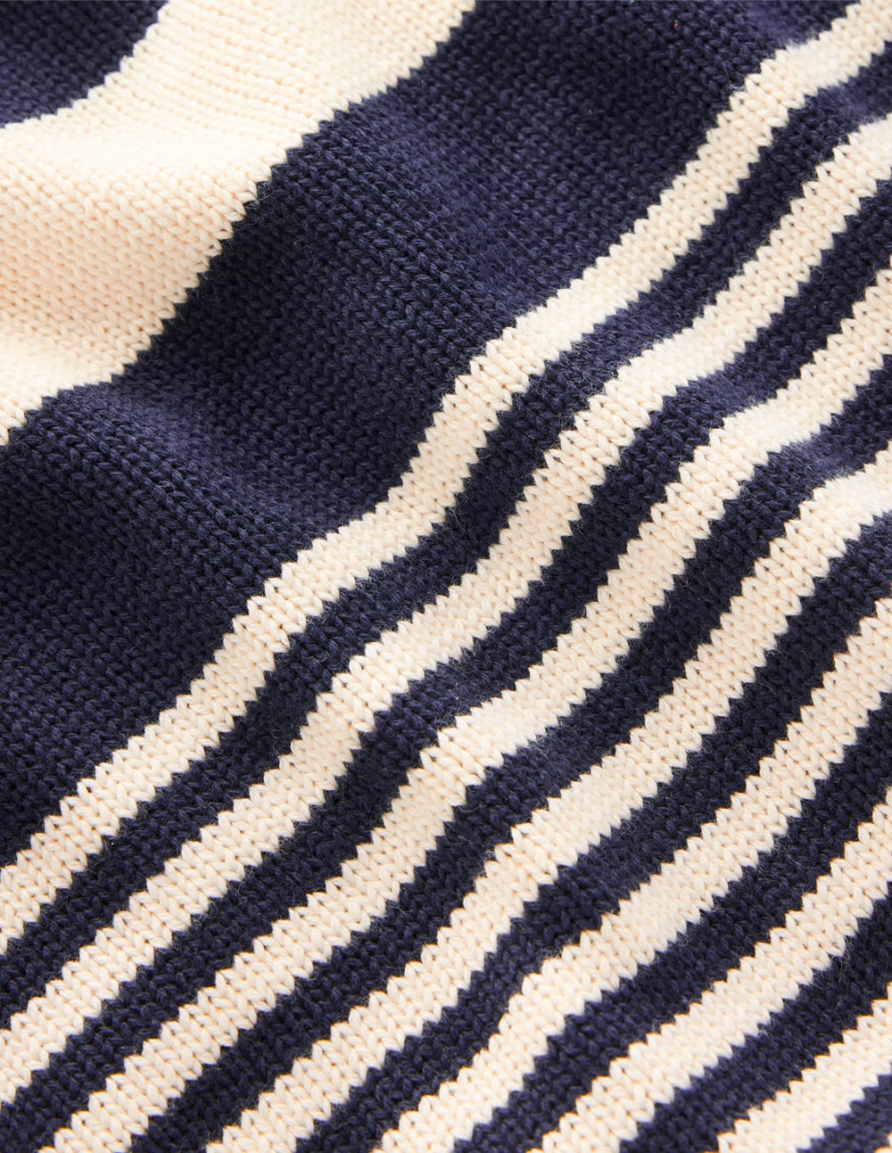 Jemma Chunky Cotton Jumper-Warm Ivory/ Navy