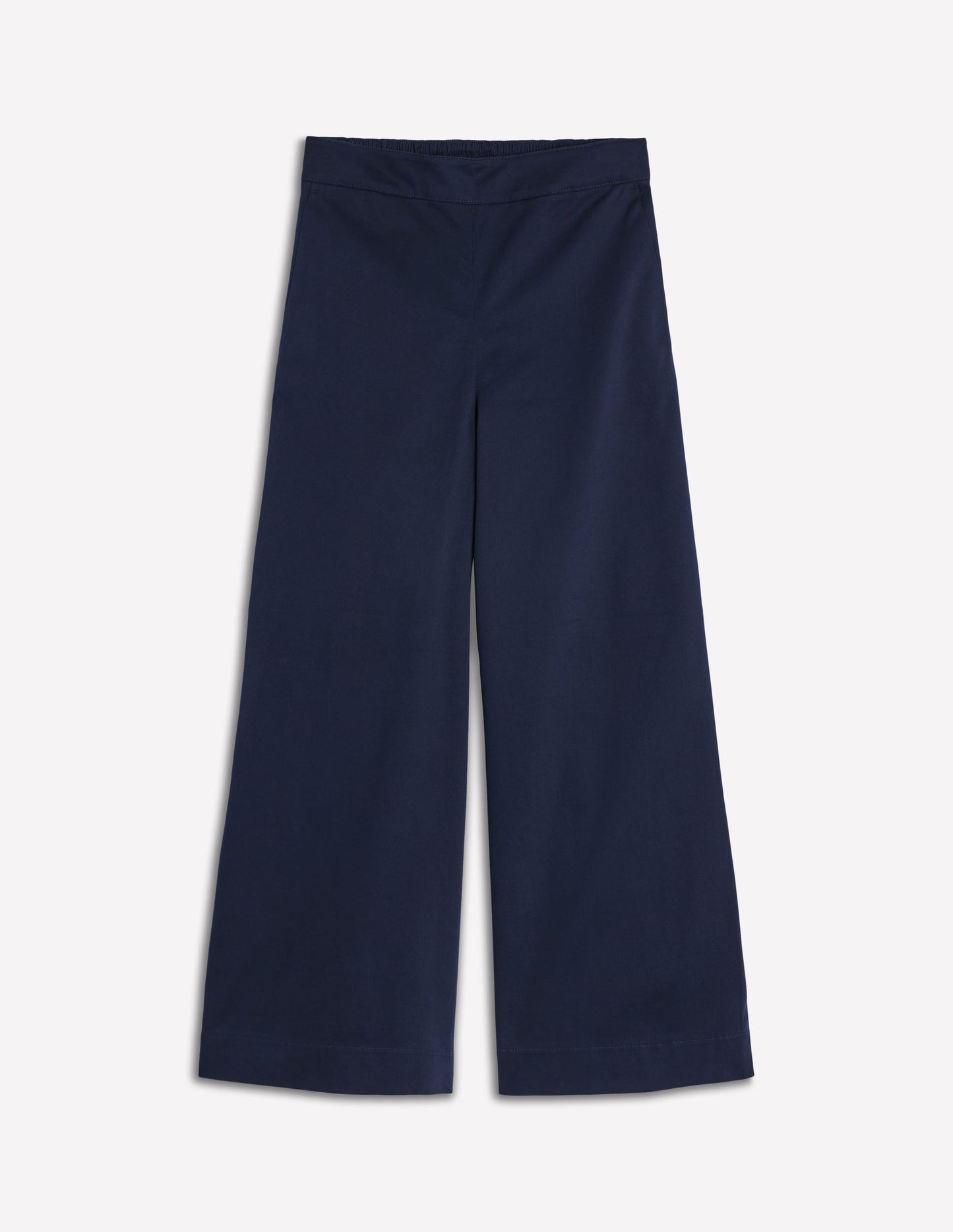 Pull-on Cropped Trousers-Navy