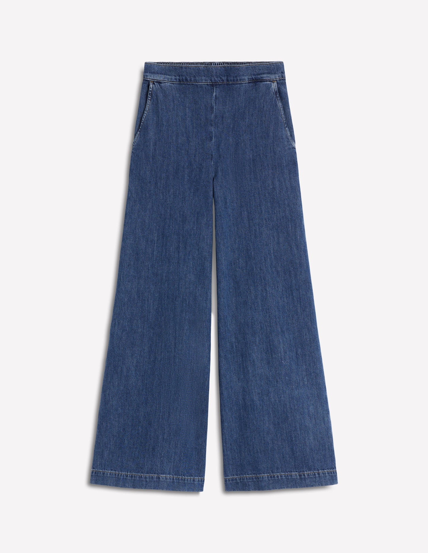 Pull-on Denim Trousers-MID WASH