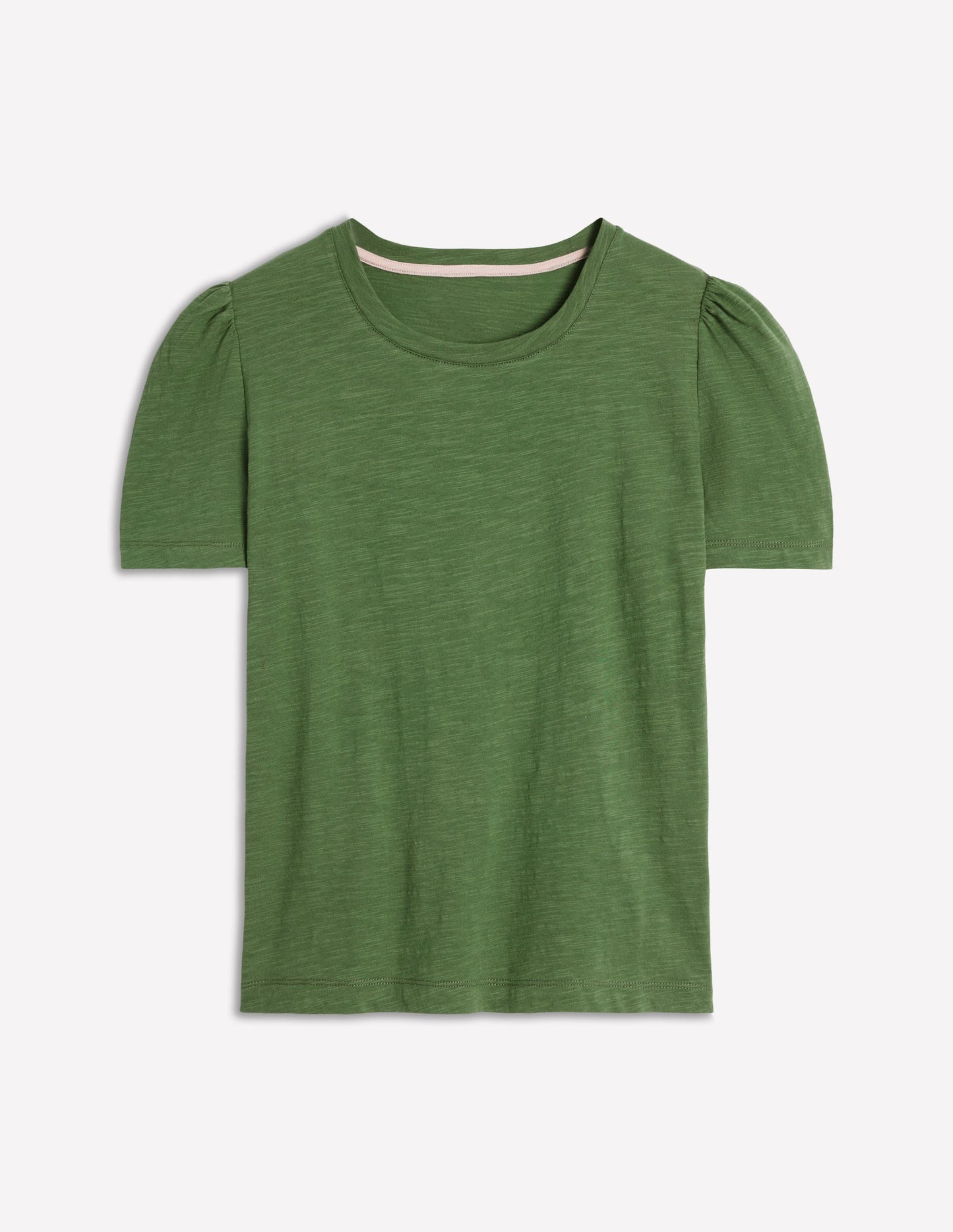 Cotton Puff Sleeve T-Shirt-Safari Green
