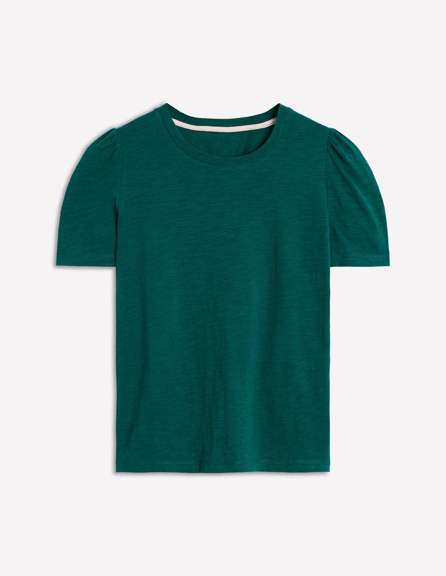 Cotton Puff Sleeve T-Shirt-Drake Green