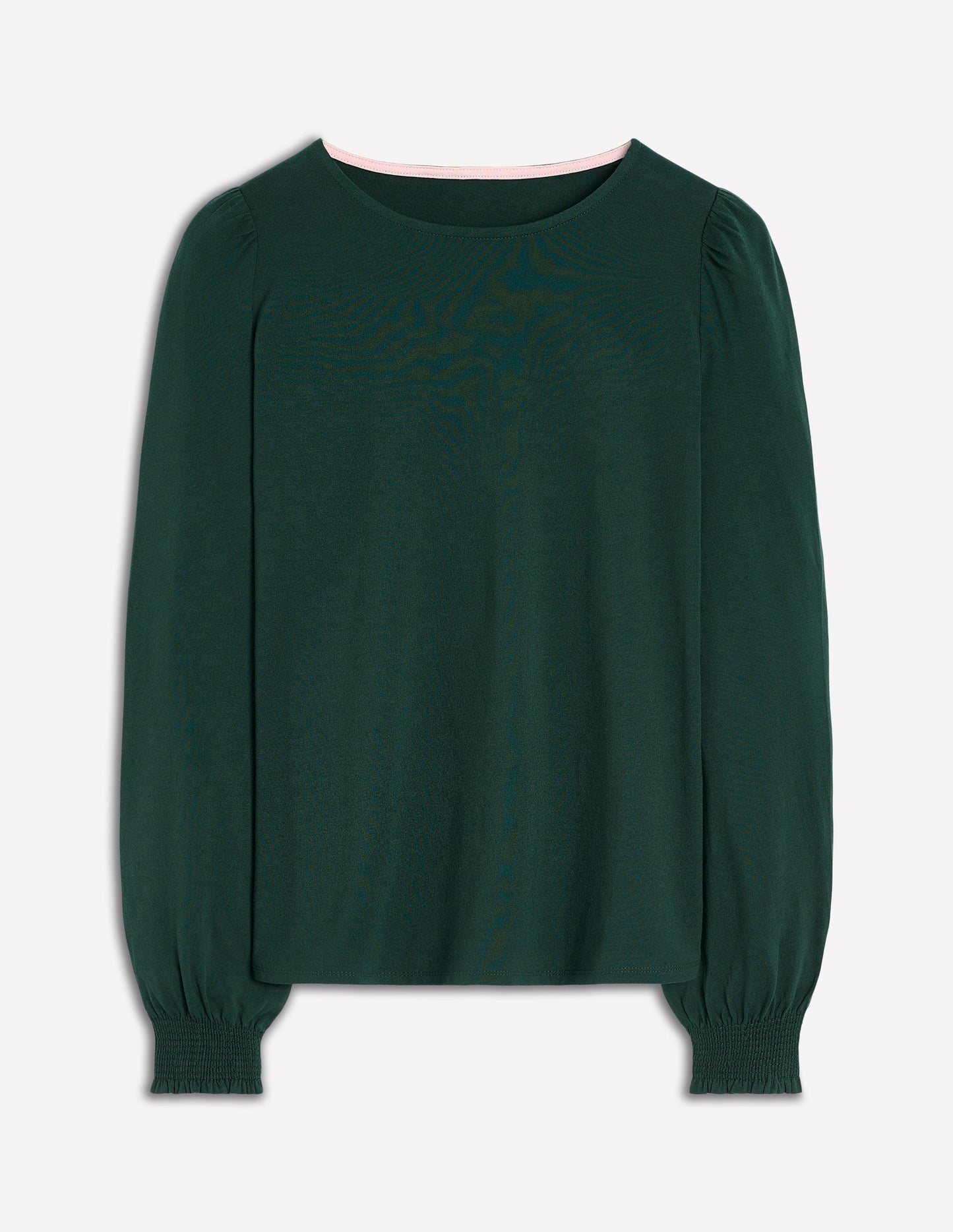 Smocked Cuff Supersoft Top-Green Pine