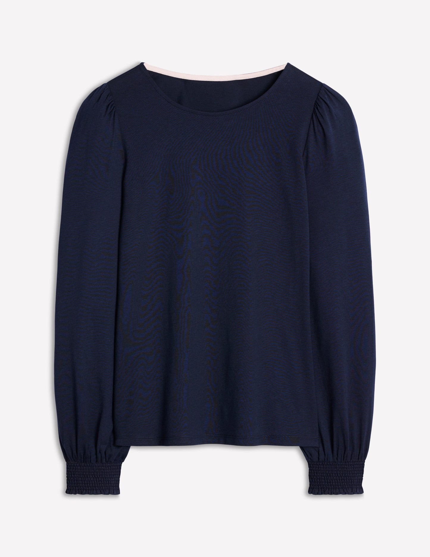 Smocked Cuff Supersoft Top-Navy
