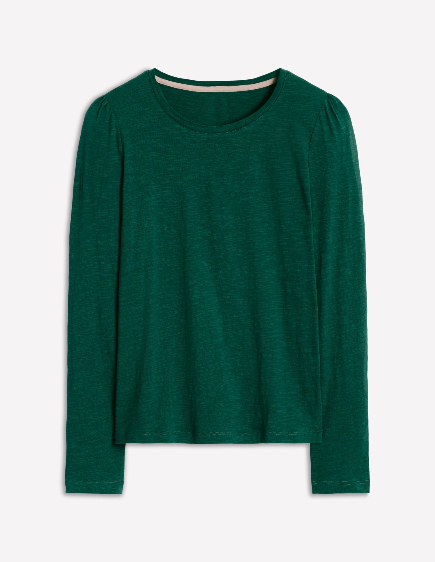 Cotton Crew Long Sleeve Top-Drake Green