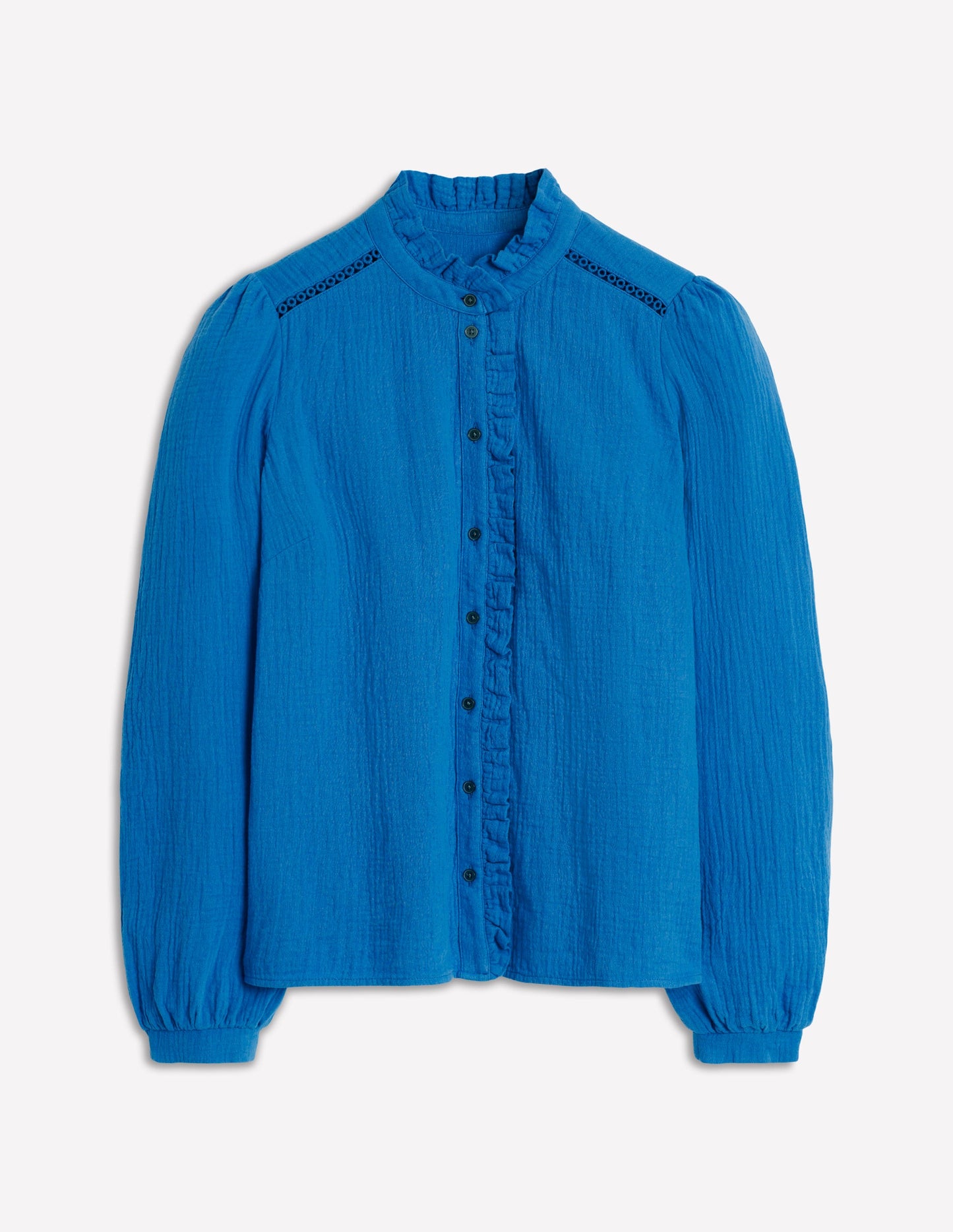 Helena Double Cloth Top-Kingfisher Blue