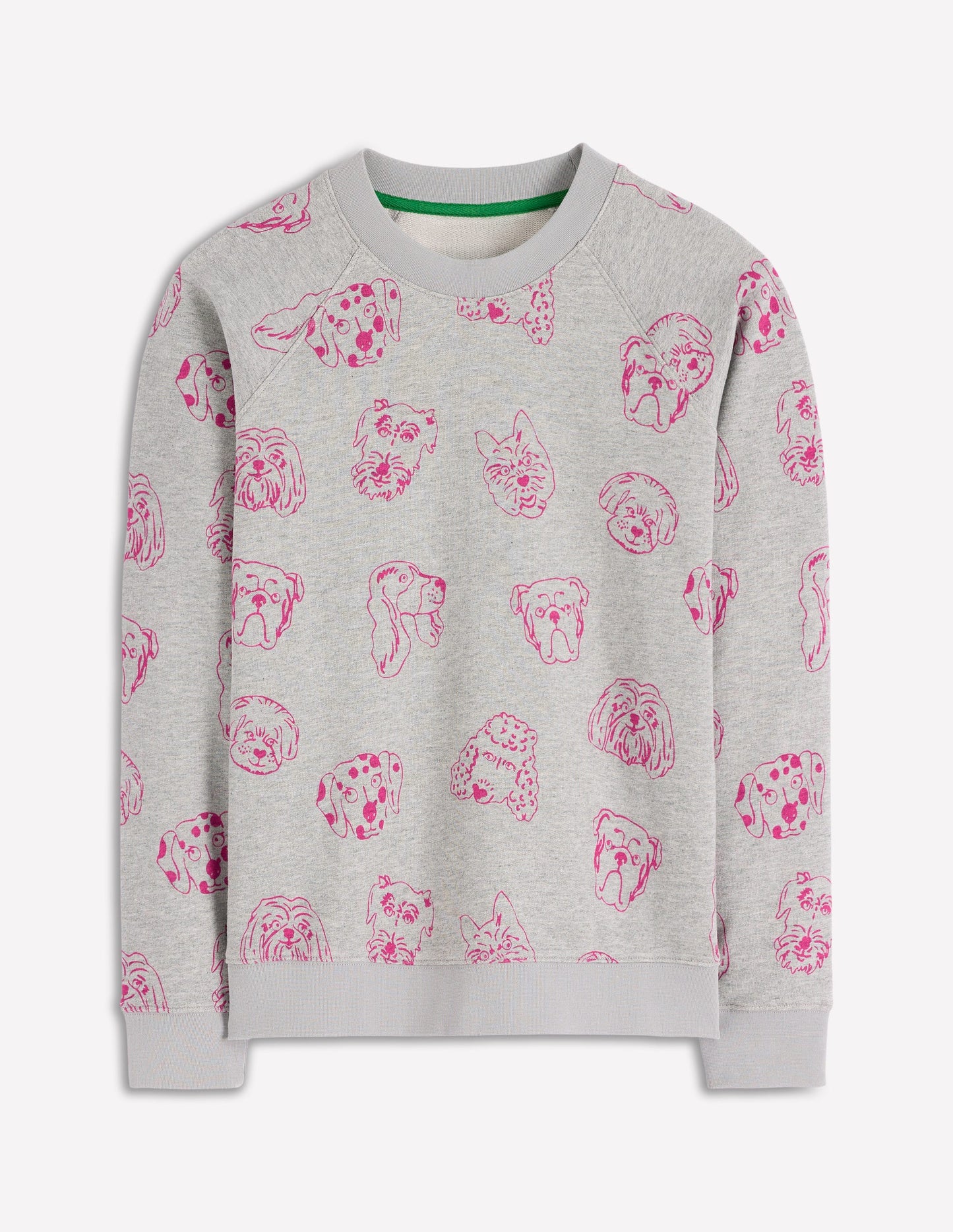 Rosa Printed Sweatshirt-Grey and Pink Yarrow, Dogs