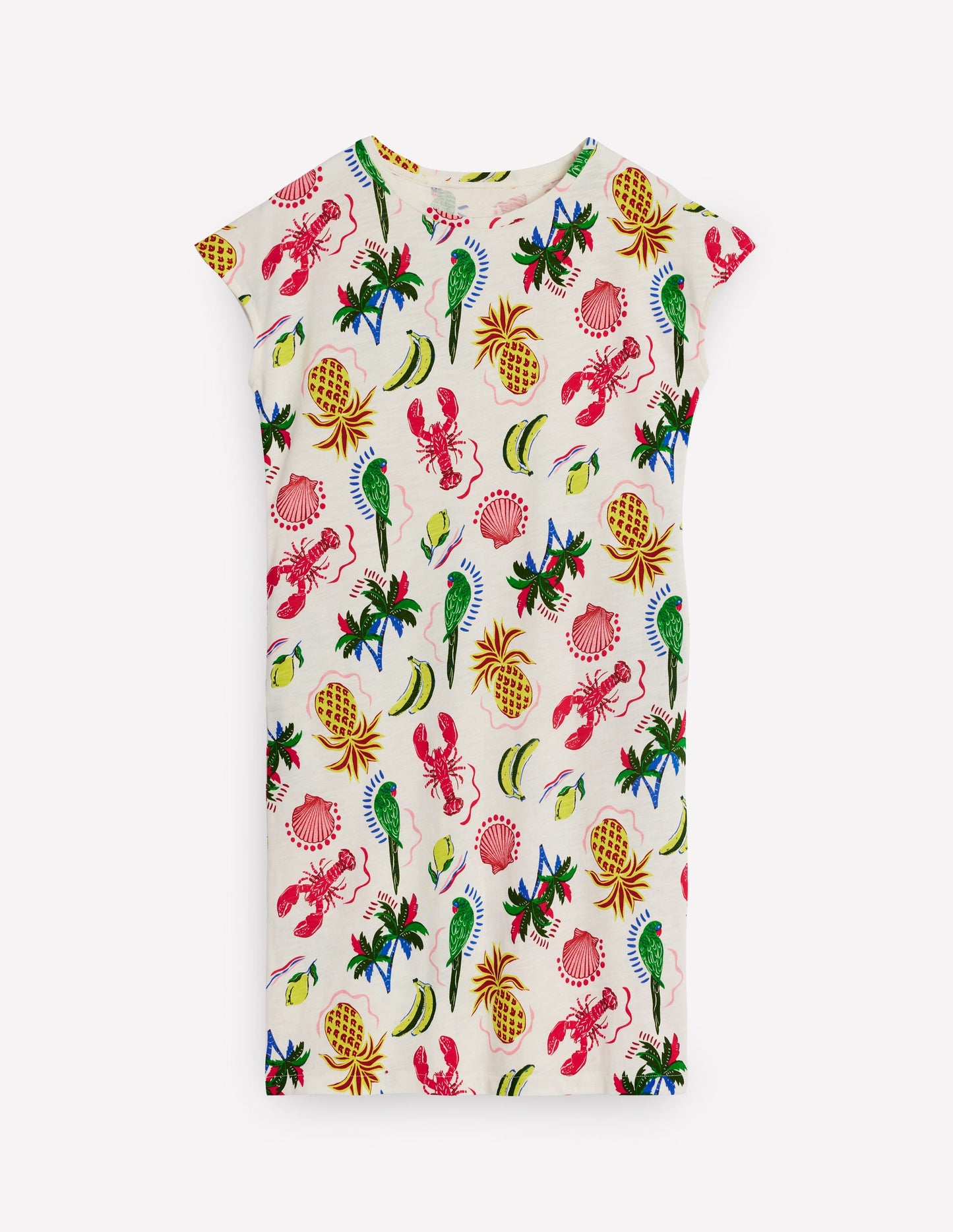 Leah Jersey T-shirt Dress-Tropical Bonanza Vine