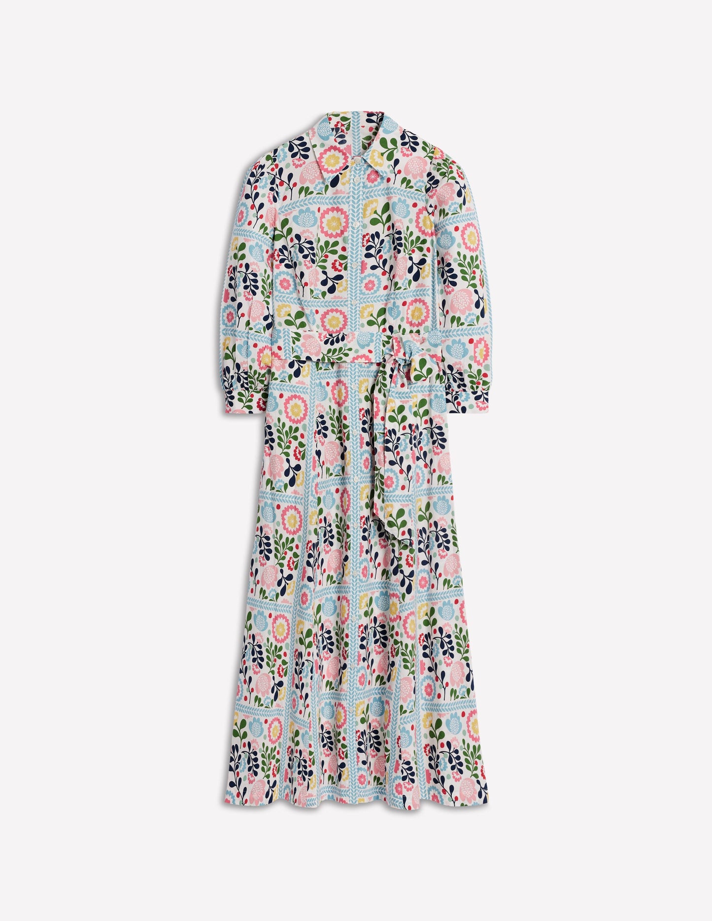 Clara Cotton Shirt Dress-Multi, Walled Garden