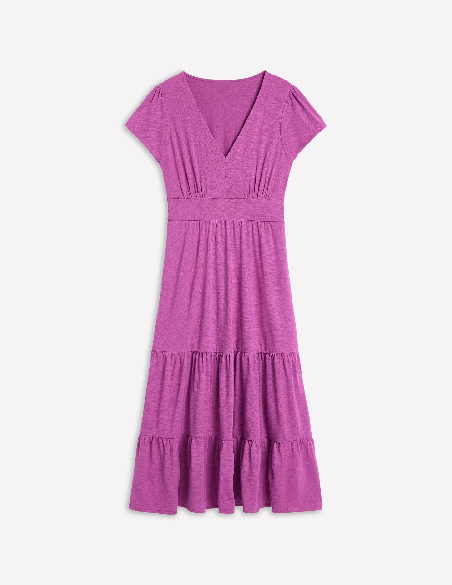 Eloise Tiered Jersey Dress-Foxglove Purple