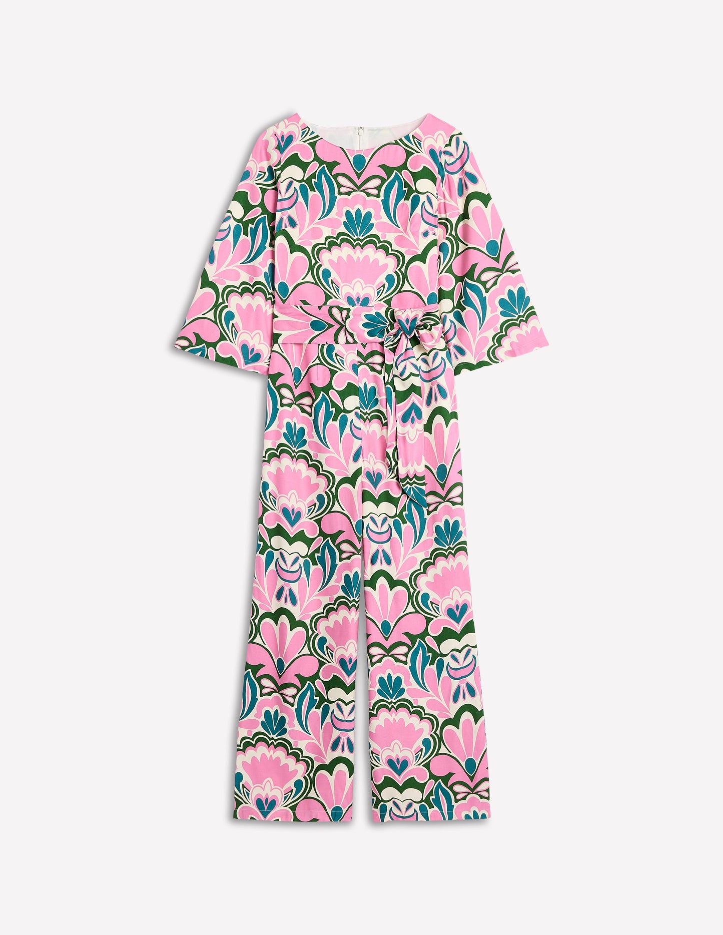 Kimono Sleeve Jumpsuit-Meadowsweet Pink, Freesia