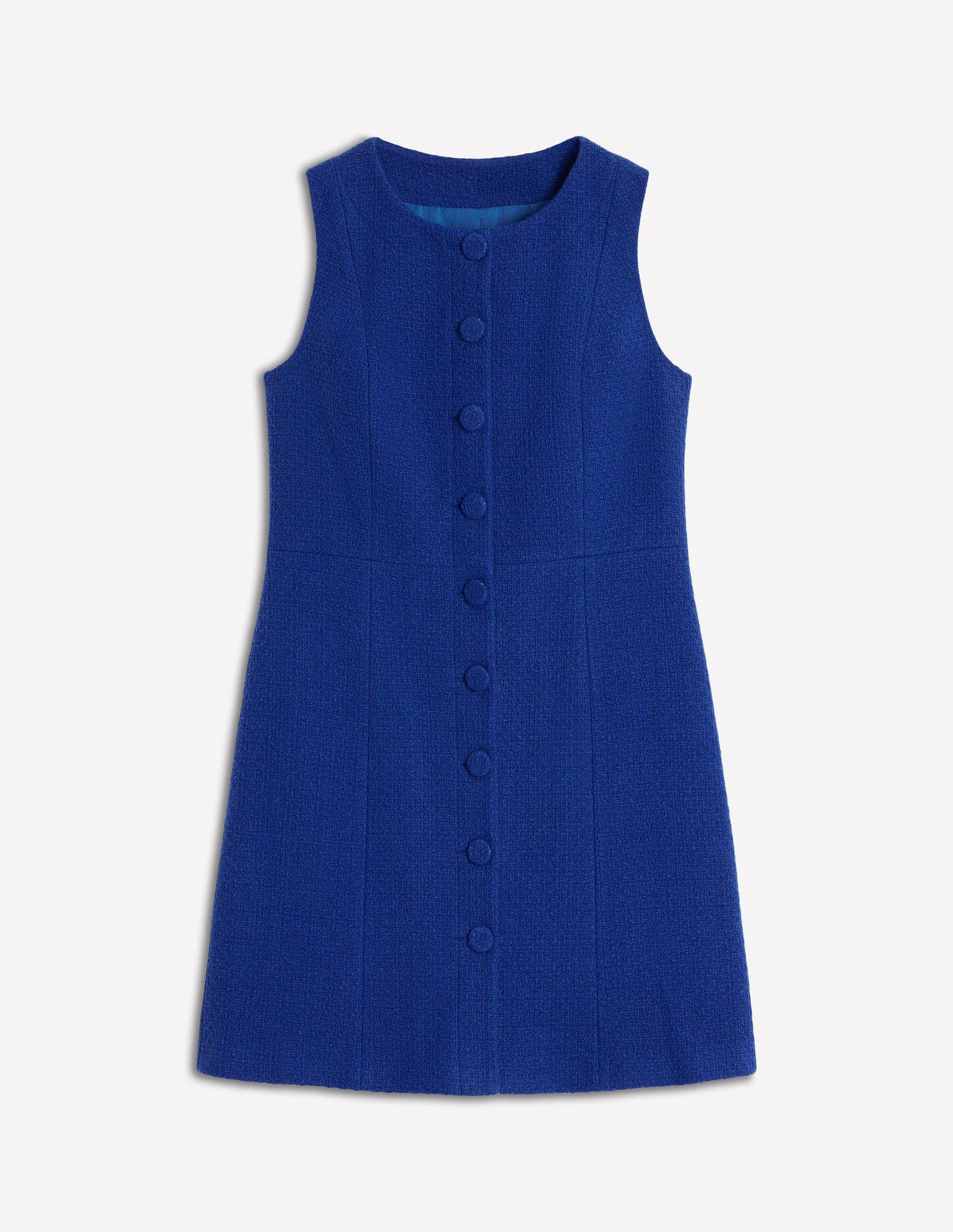 Cotton Texture Shift Dress-Gallery Blue