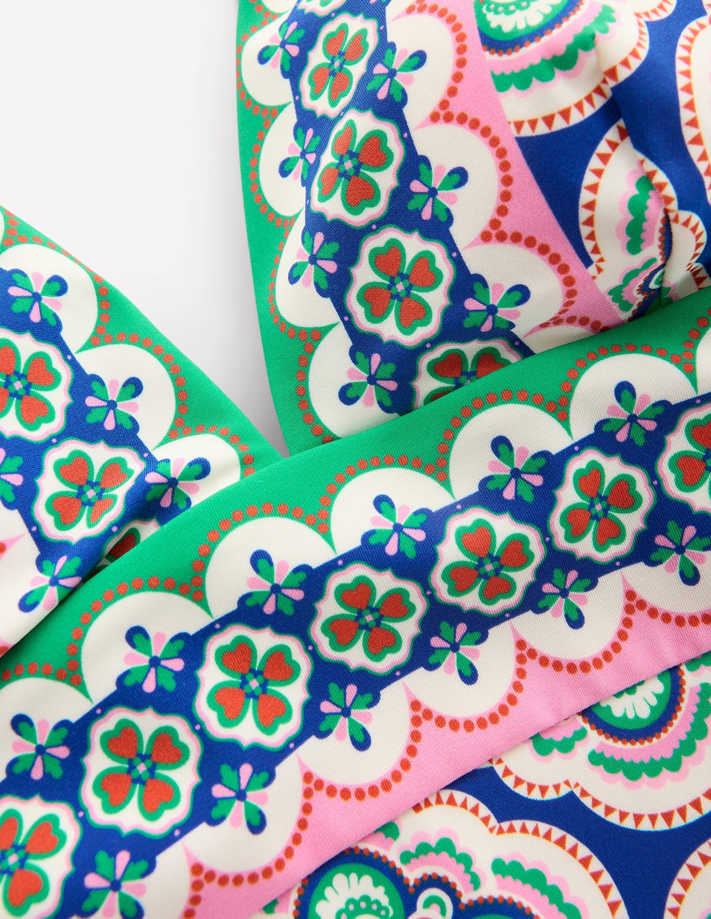 Porto V-neck Swimsuit-Bright Blue, Botanic Blush