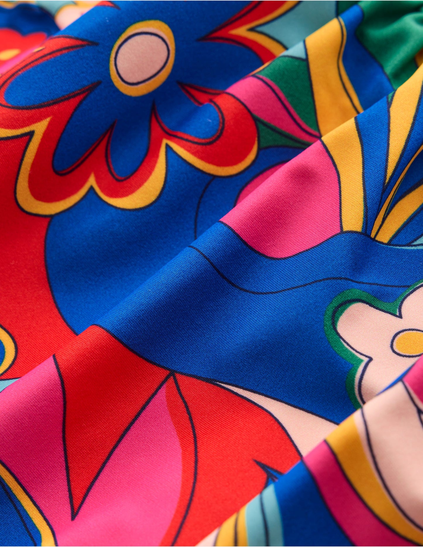 Mykonos Deep V Swimsuit-Multi, Blossomy Pop