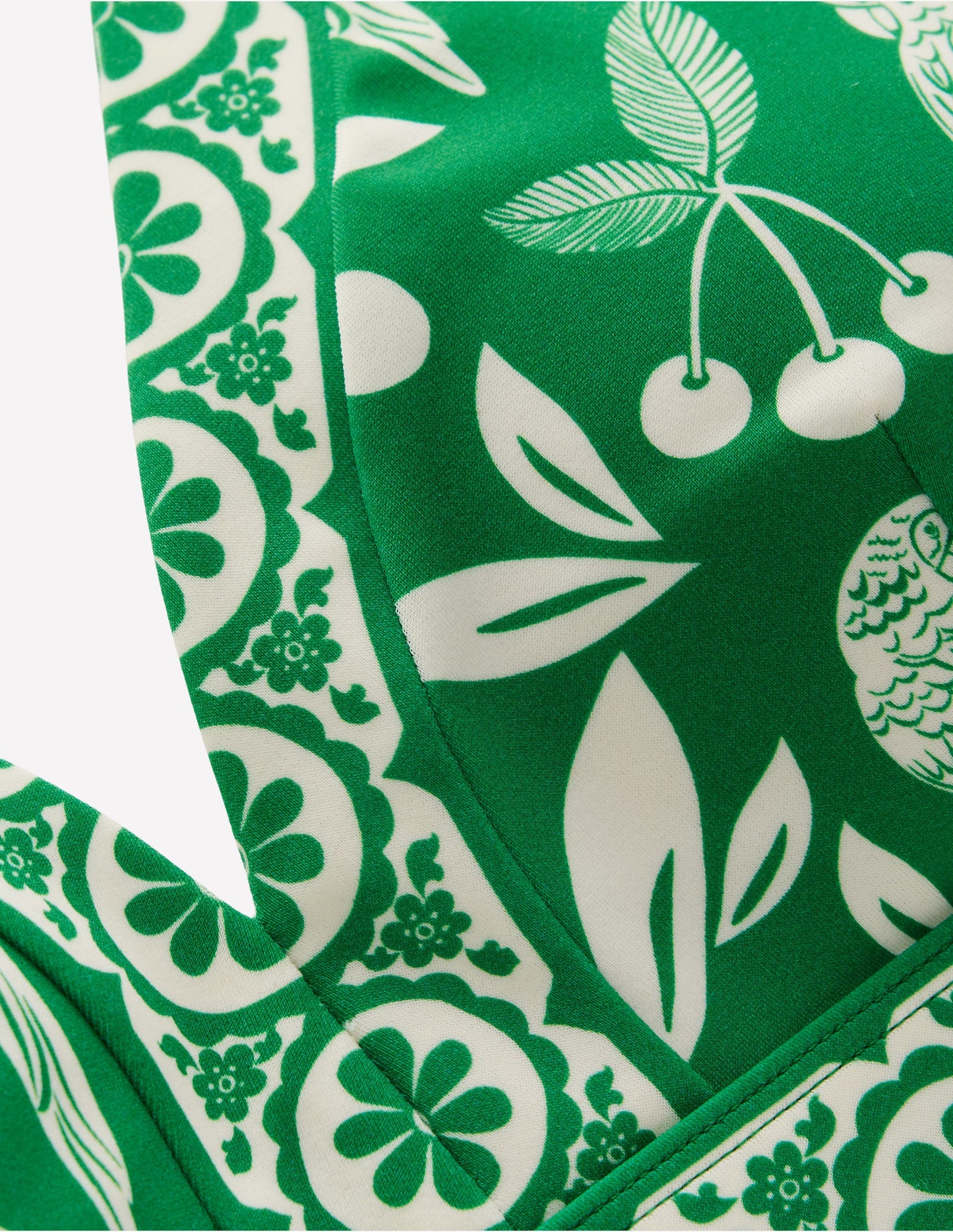 Ios V Panel Bikini Top-Rich Emerald, Ornate Tropics