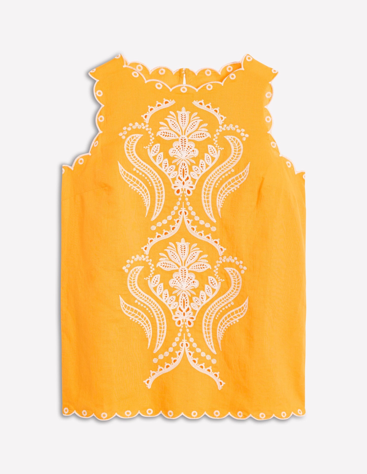 Embroidered Linen Blend Top-Summers Sun Yellow