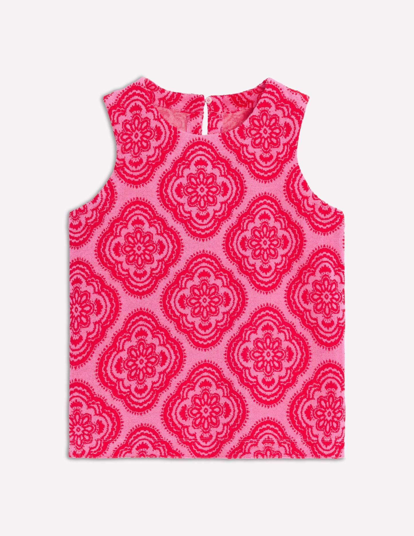 Towelling Vest-Pink Rose, Botanic Blush