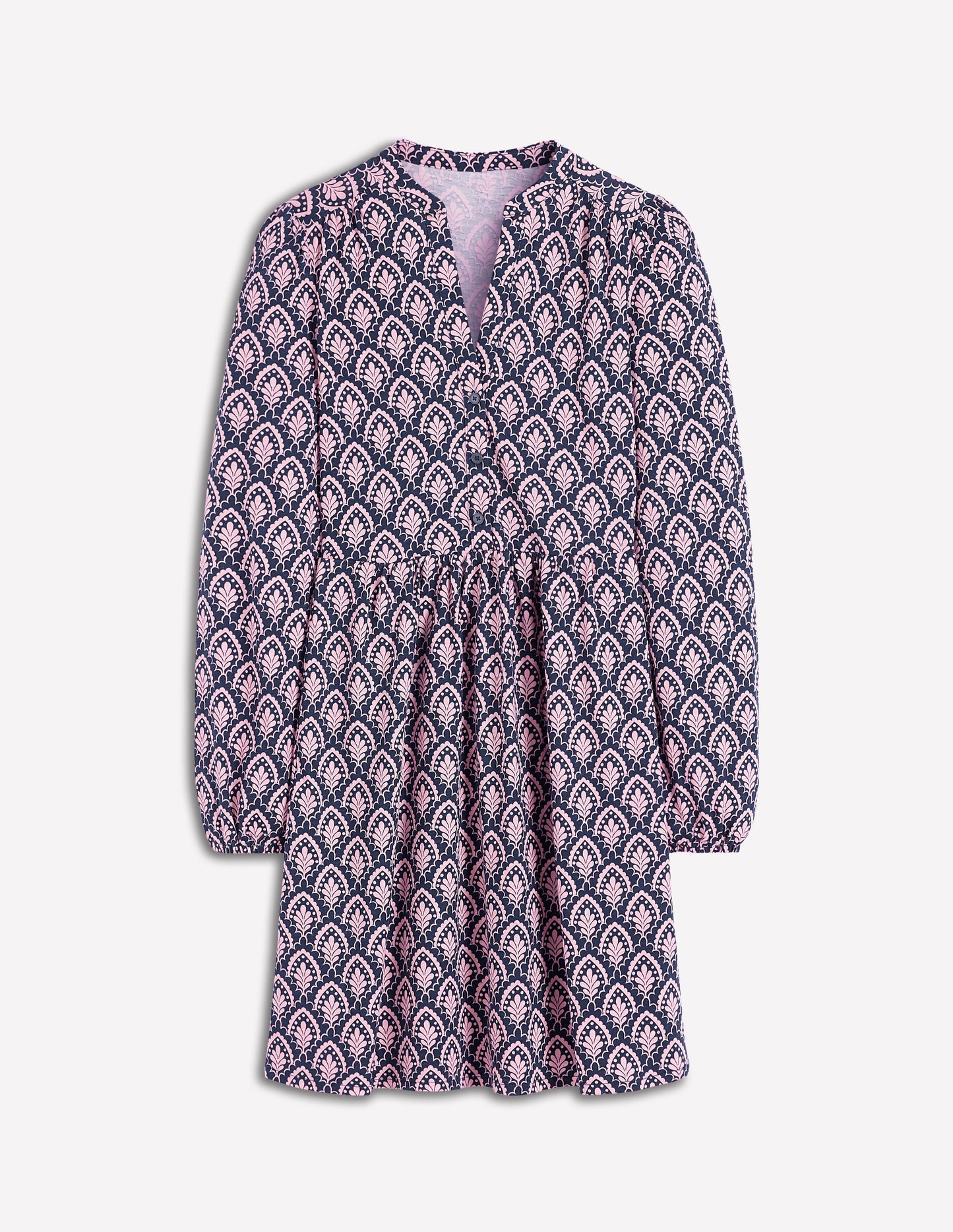 Amy Short Jersey Dress-French Navy, Petal Terrace