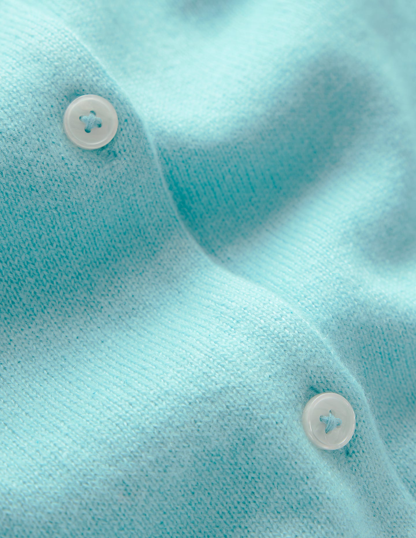 Eva Cashmere Crew Cardigan-Caribbean Blue