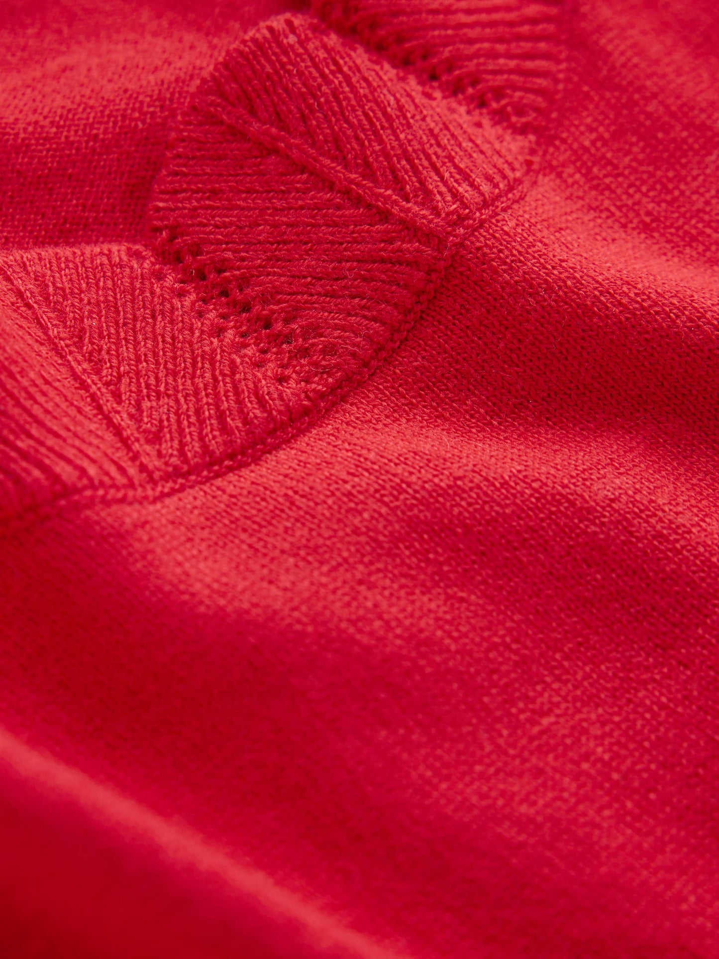 Imi Scallop Trim Jumper-Strawberry Tart Red