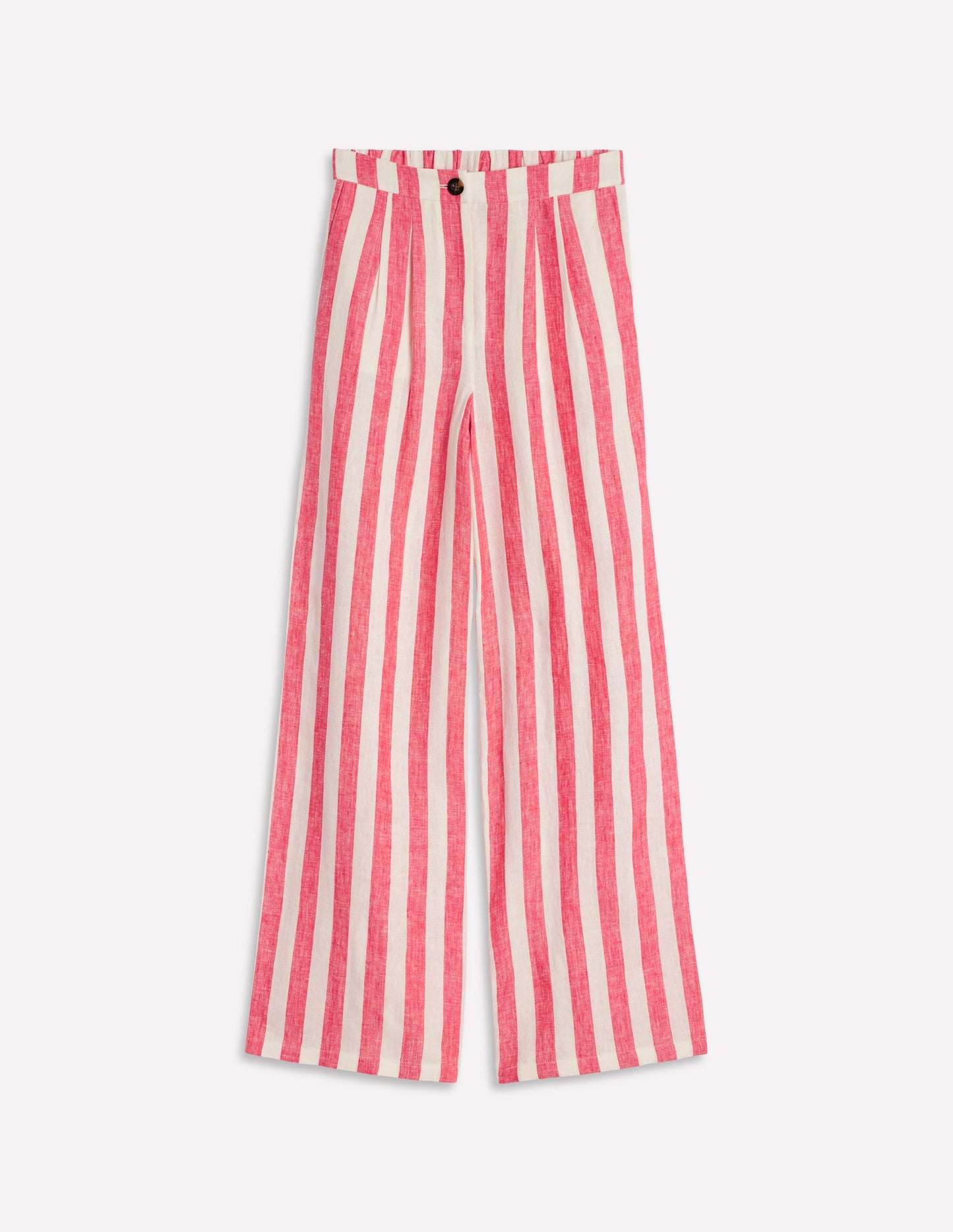 Dulwich Linen Trousers-Strawberry Tart Red Stripe