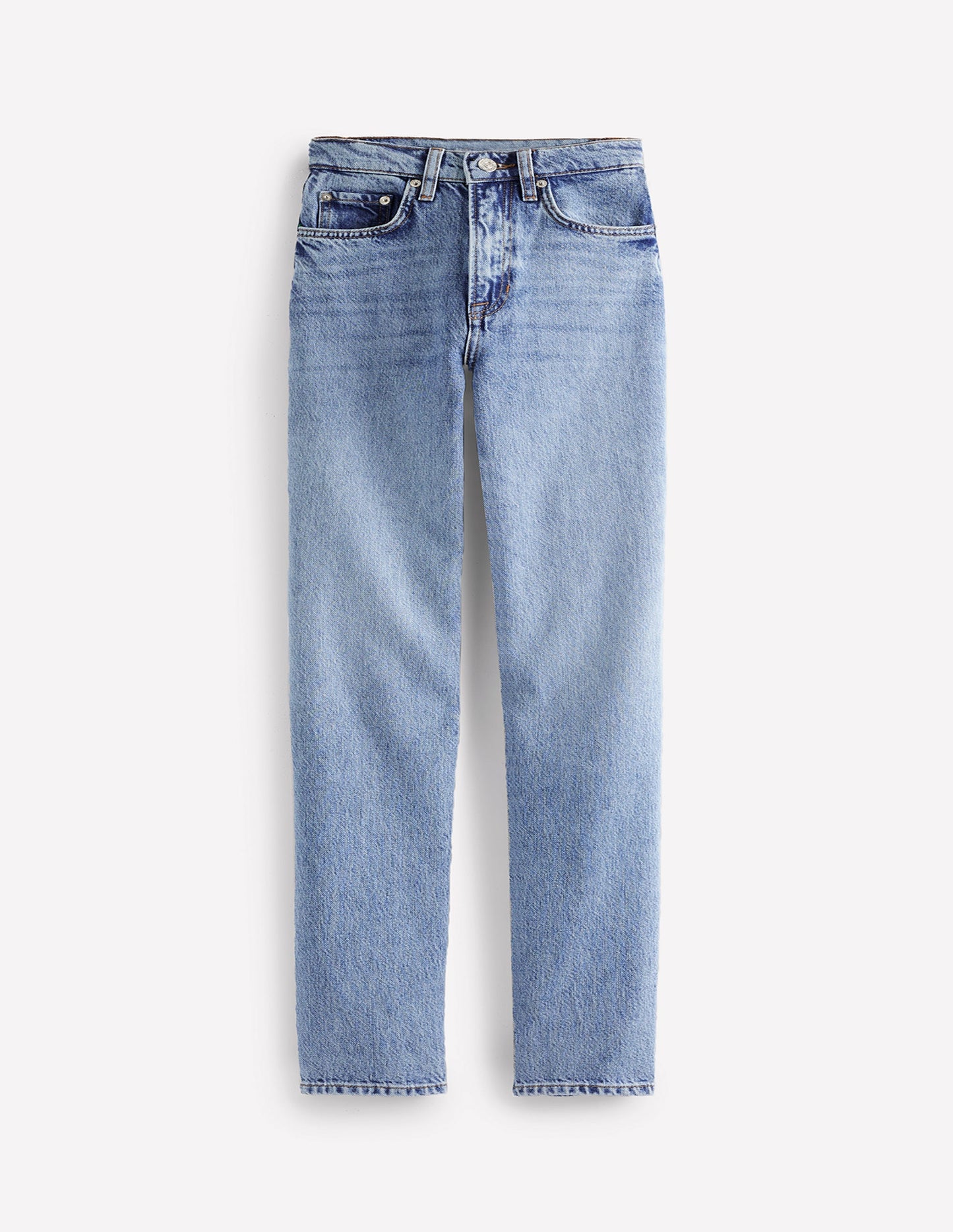 High Rise Rigid Straight Jeans-Light Vintage