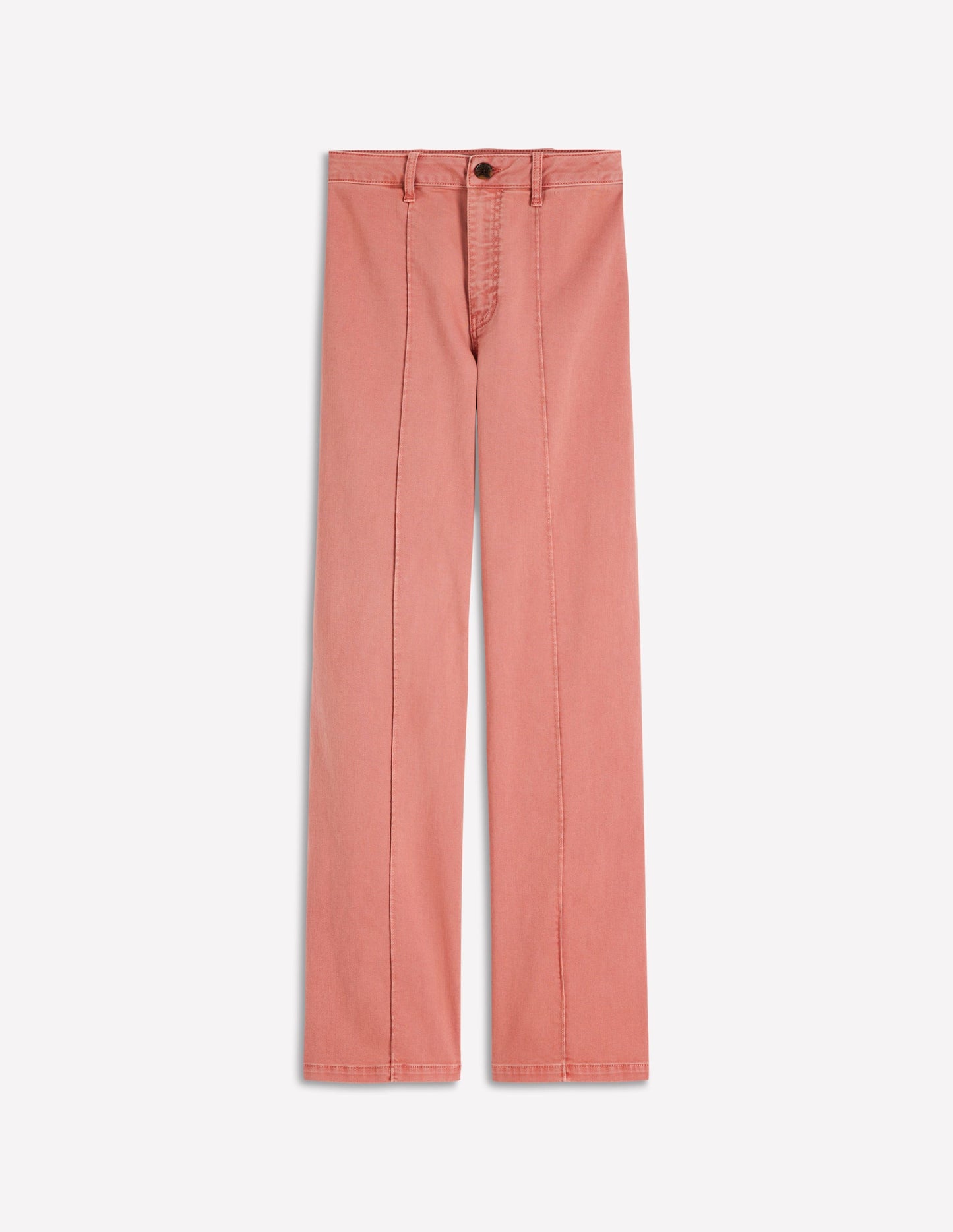 Pintuck Column Leg Jeans-Almond Pink