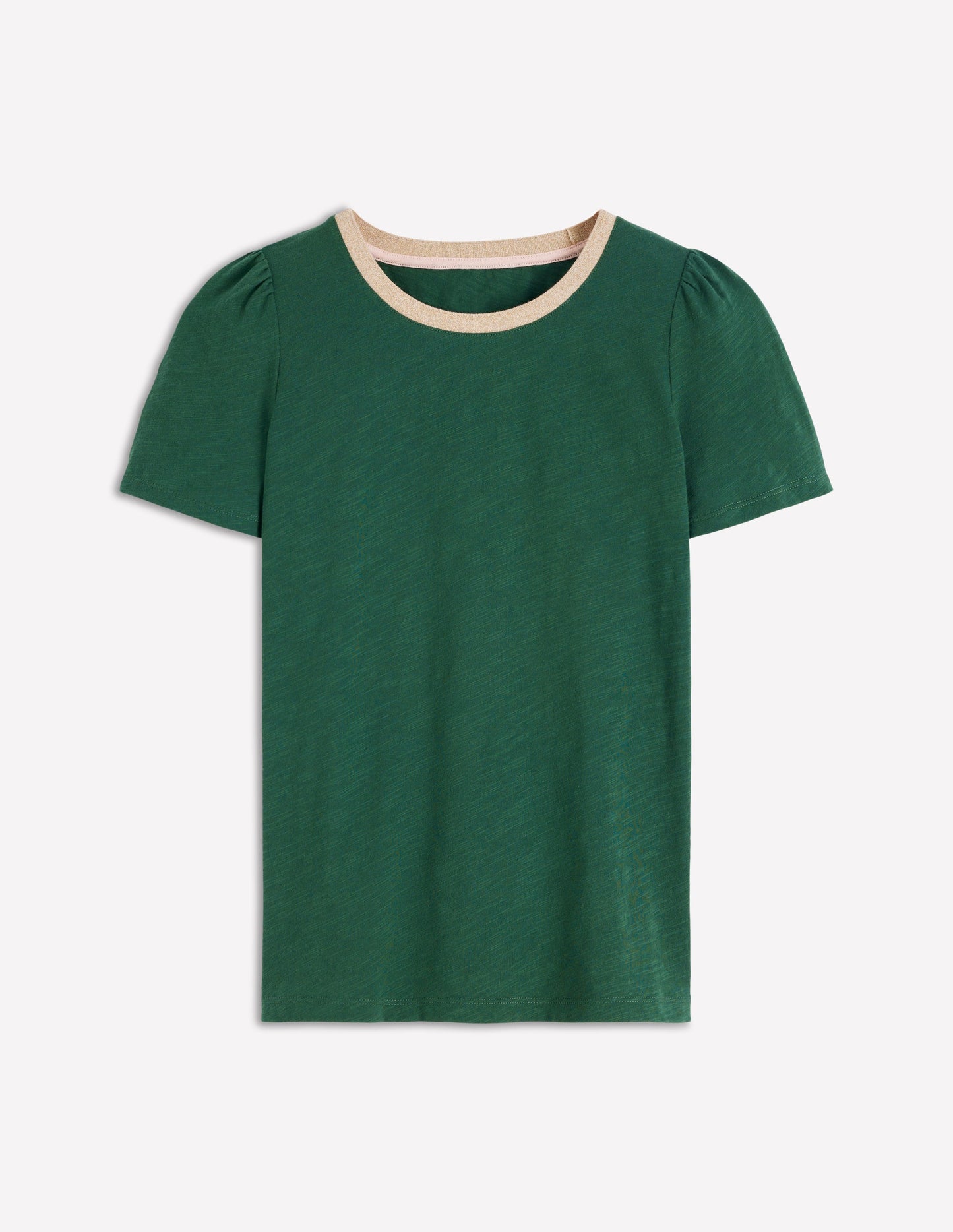 Metallic Trim T-Shirt-Trekking Green