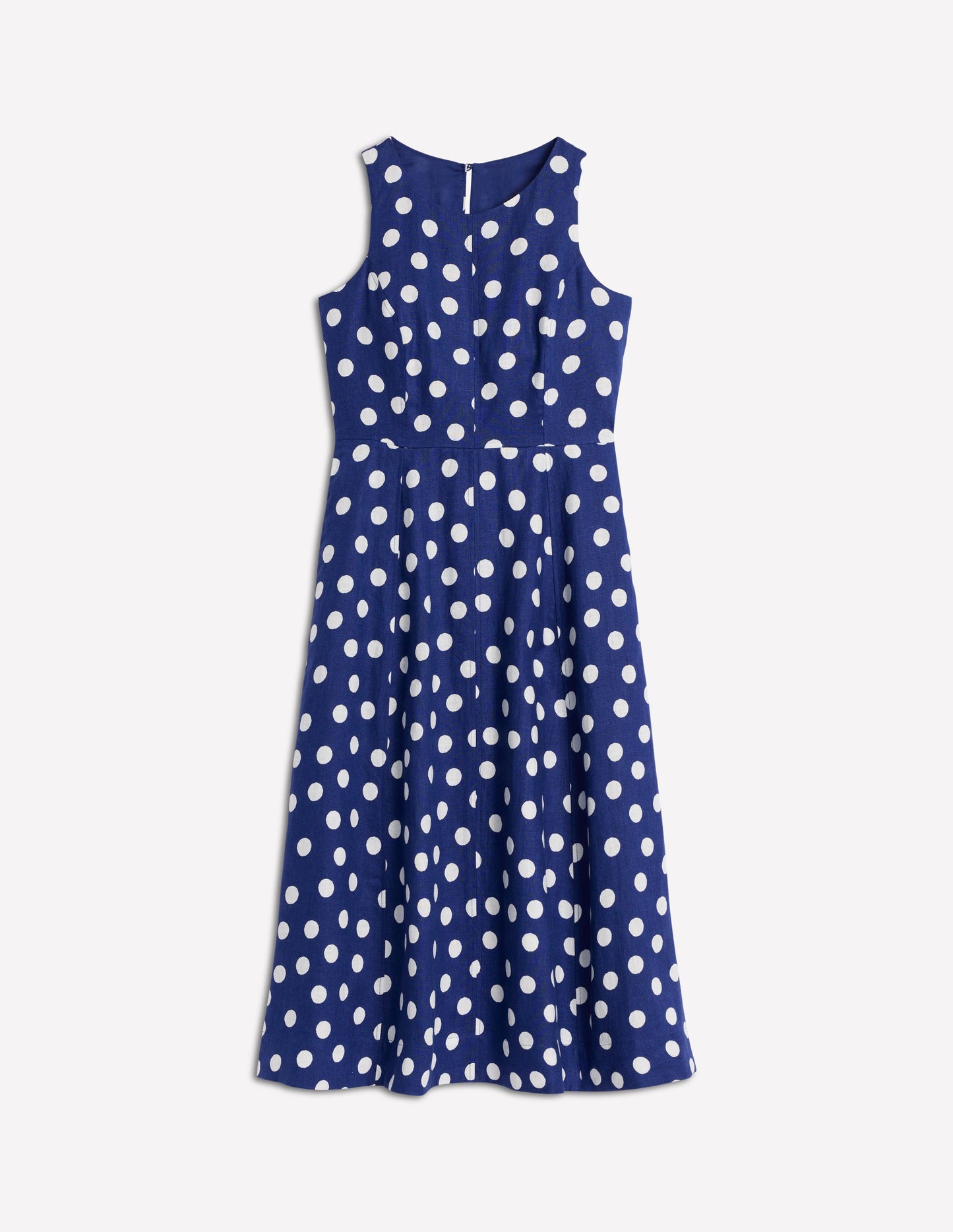 Carla Linen Midi Dress-Starboard Blue, Painted Dot
