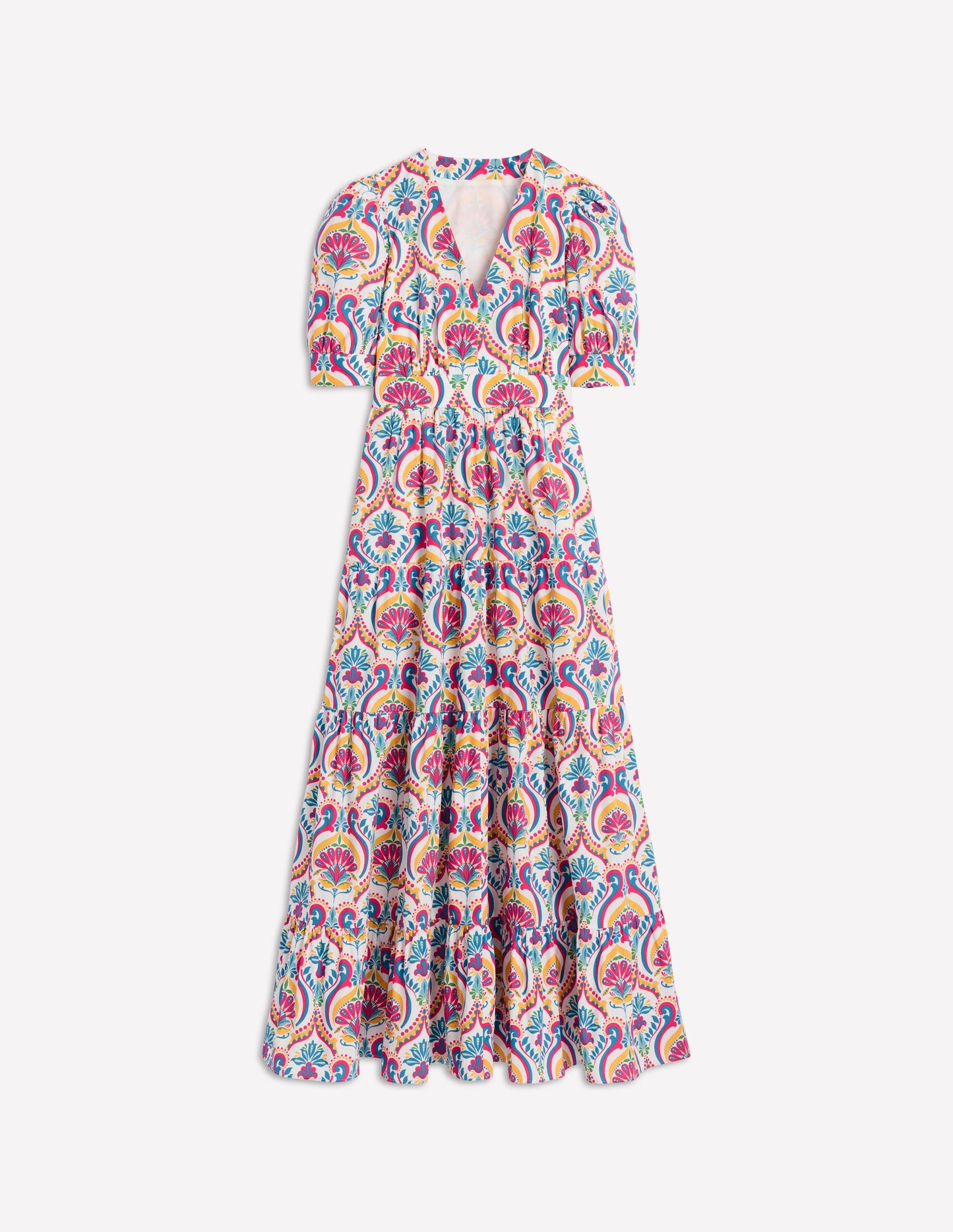 Bella Puff Sleeve Maxi Dress-Multi, Ornamental Floral