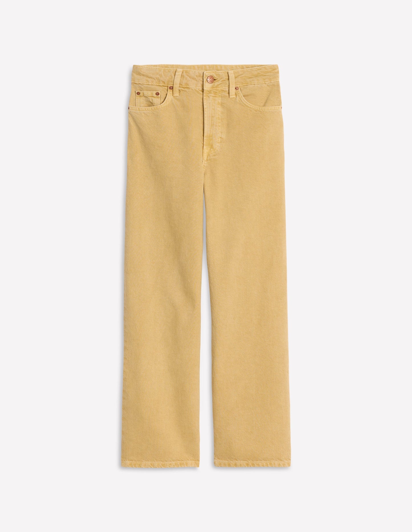 High Rise Straight Crop Jeans-Buttermilk Yellow